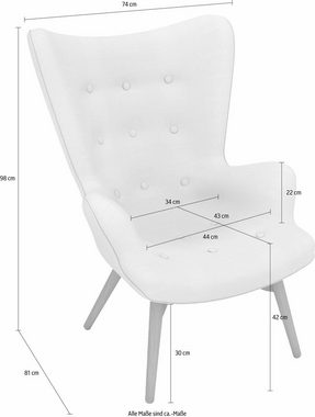 Max Winzer® Sessel build-a-chair Arne, im Retrolook, zum Selbstgestalten, Hochlehner