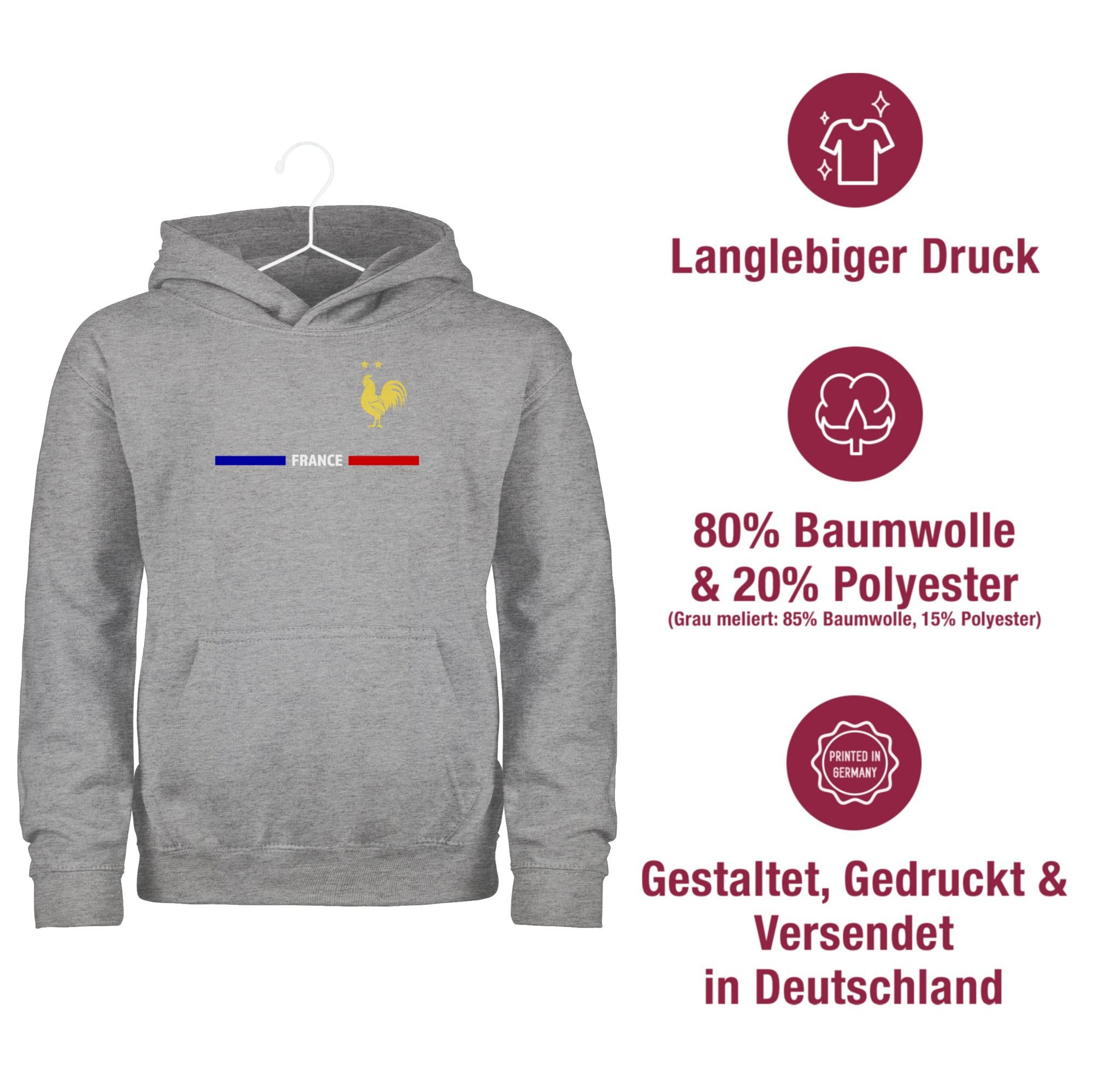 Shirtracer Hoodie Frankreich Trikot Wappen, France mit Stolz, Französisches Fan-Motiv 2024 Fussball EM Fanartikel