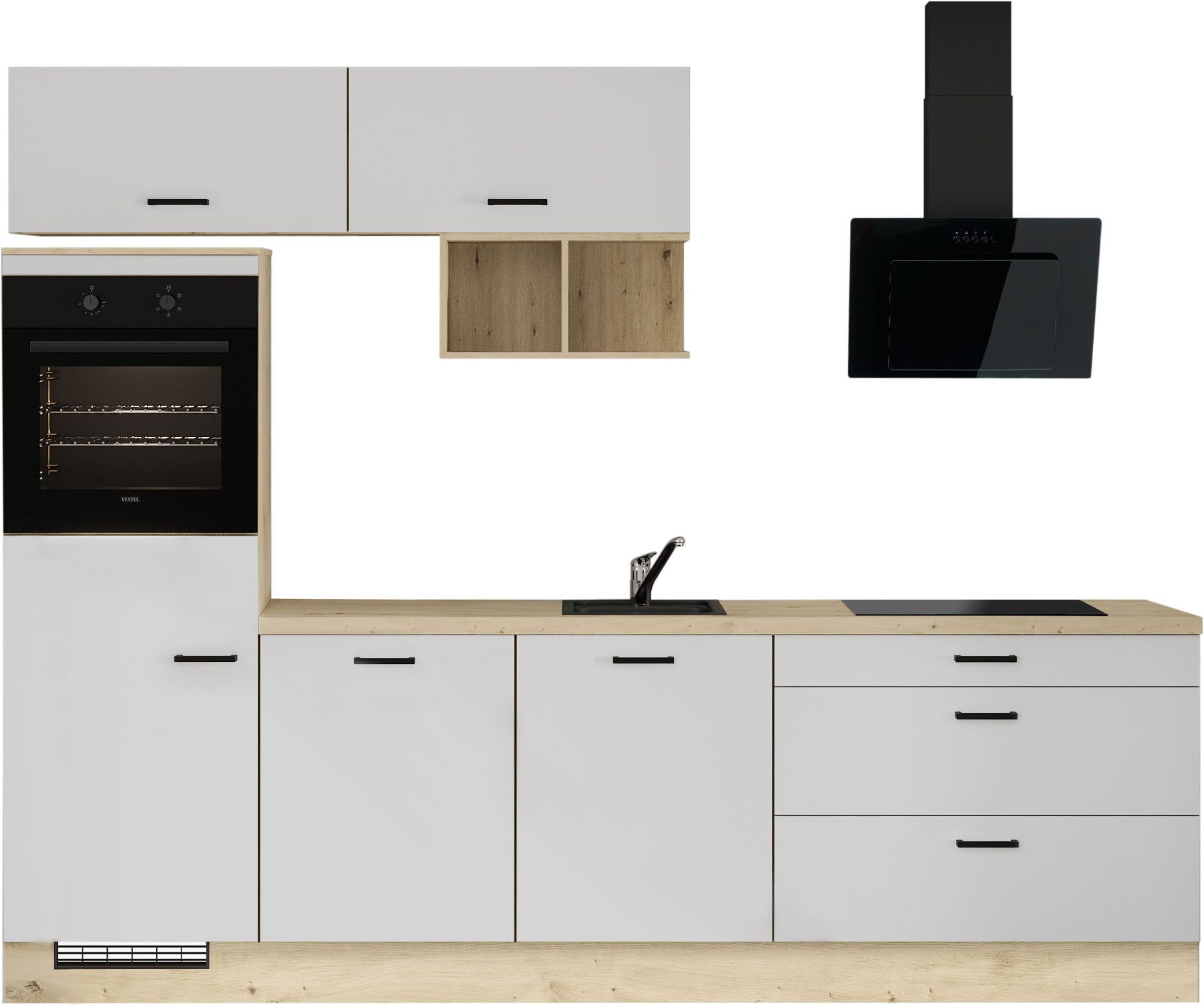 IMPULS KÜCHEN Küchenzeile München, Ausrichtung wählbar, Schubkästen mit Soft-Close, (Set), in verschiedenen Farben erhältlich, Breite 280 cm