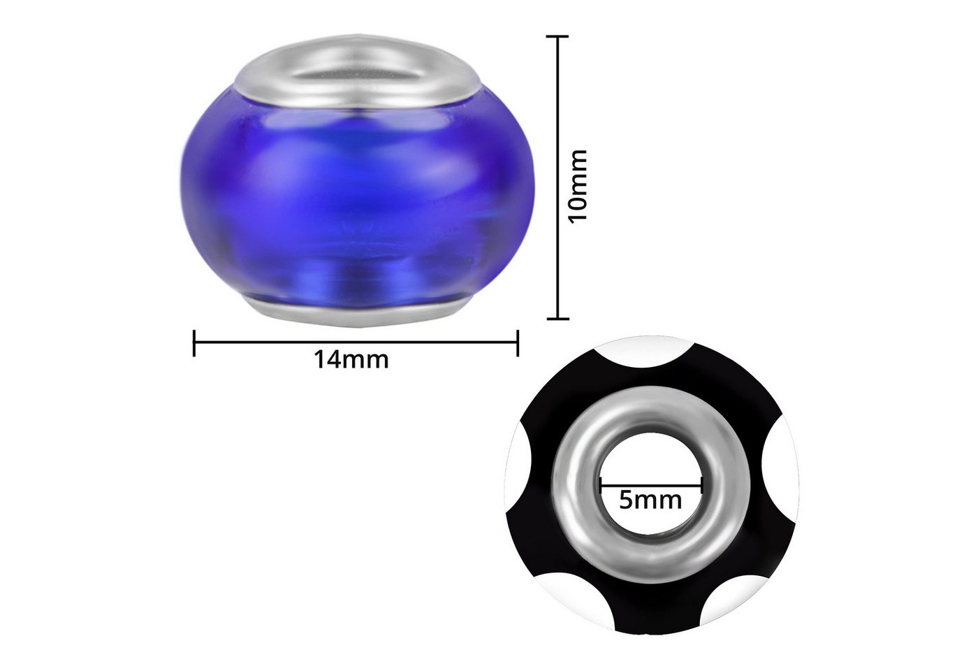 Thumbnail - Kurtzy Bastelperlen Gemischte Farben Murano Glasperlen 50 Stk. – 14mm (46 bytes), (50-tlg)