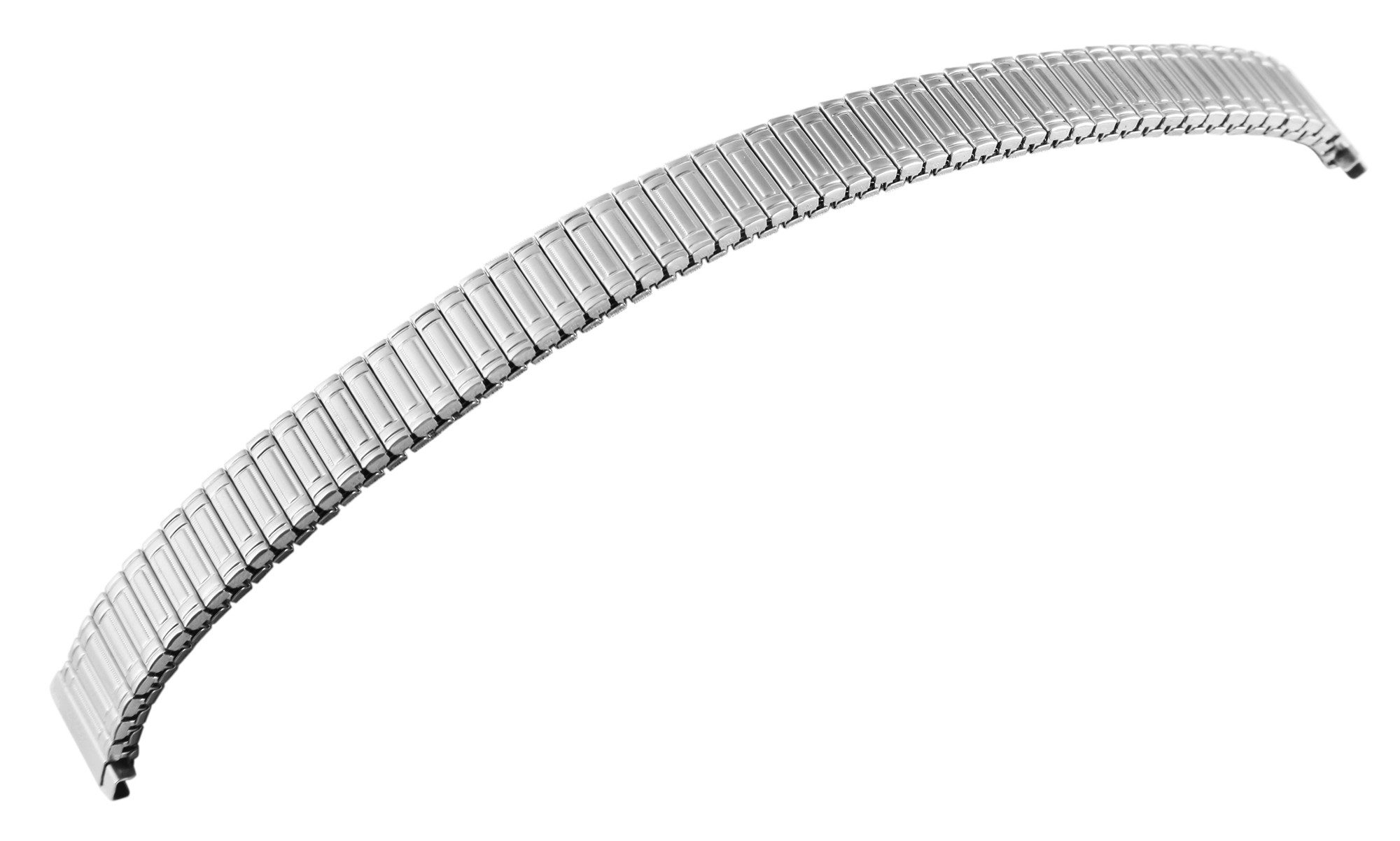 Steinmeister Uhrenarmband ET0007 Zugband silber flexibler Anstoß 10-16 mm+16-24 mm