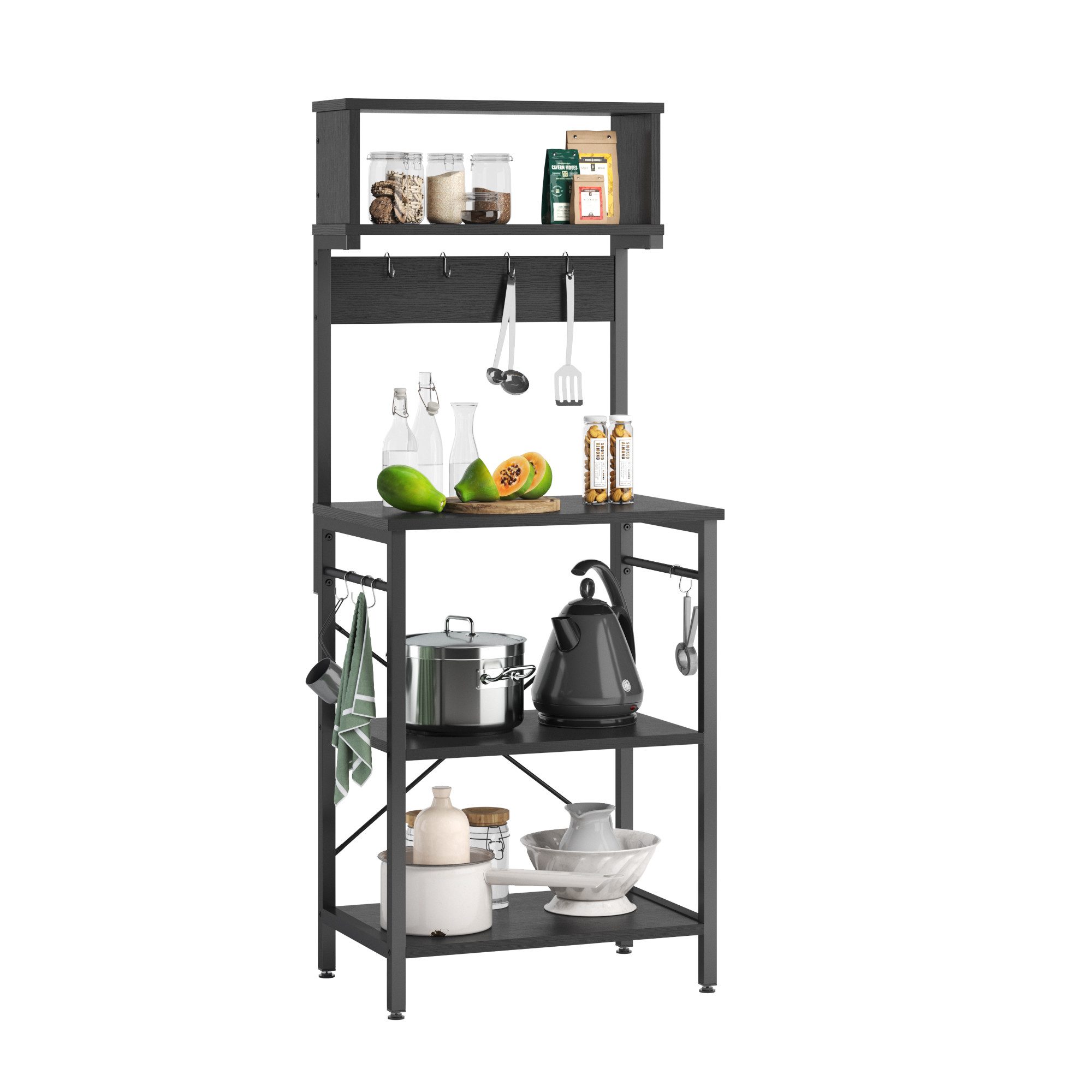 Bestier Standregal Küchenregal Schwarz, 40 x günstig online kaufen