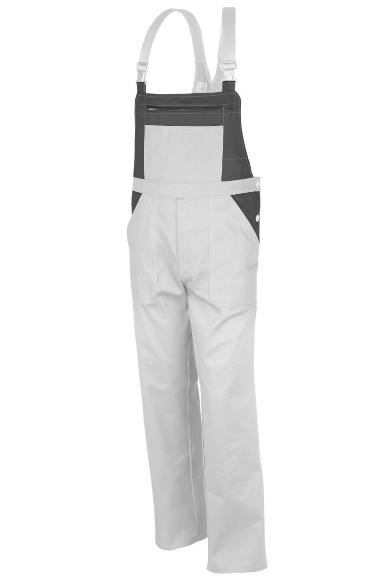 Qualitex Workwear Arbeitslatzhose basic 2-farbiger Blaumann BW 240 aus faserverstätkter Baumwolle (1-tlg) Latzhose mit 7 Taschen - Strapazierfähig - Pflegeleicht - Waschbar