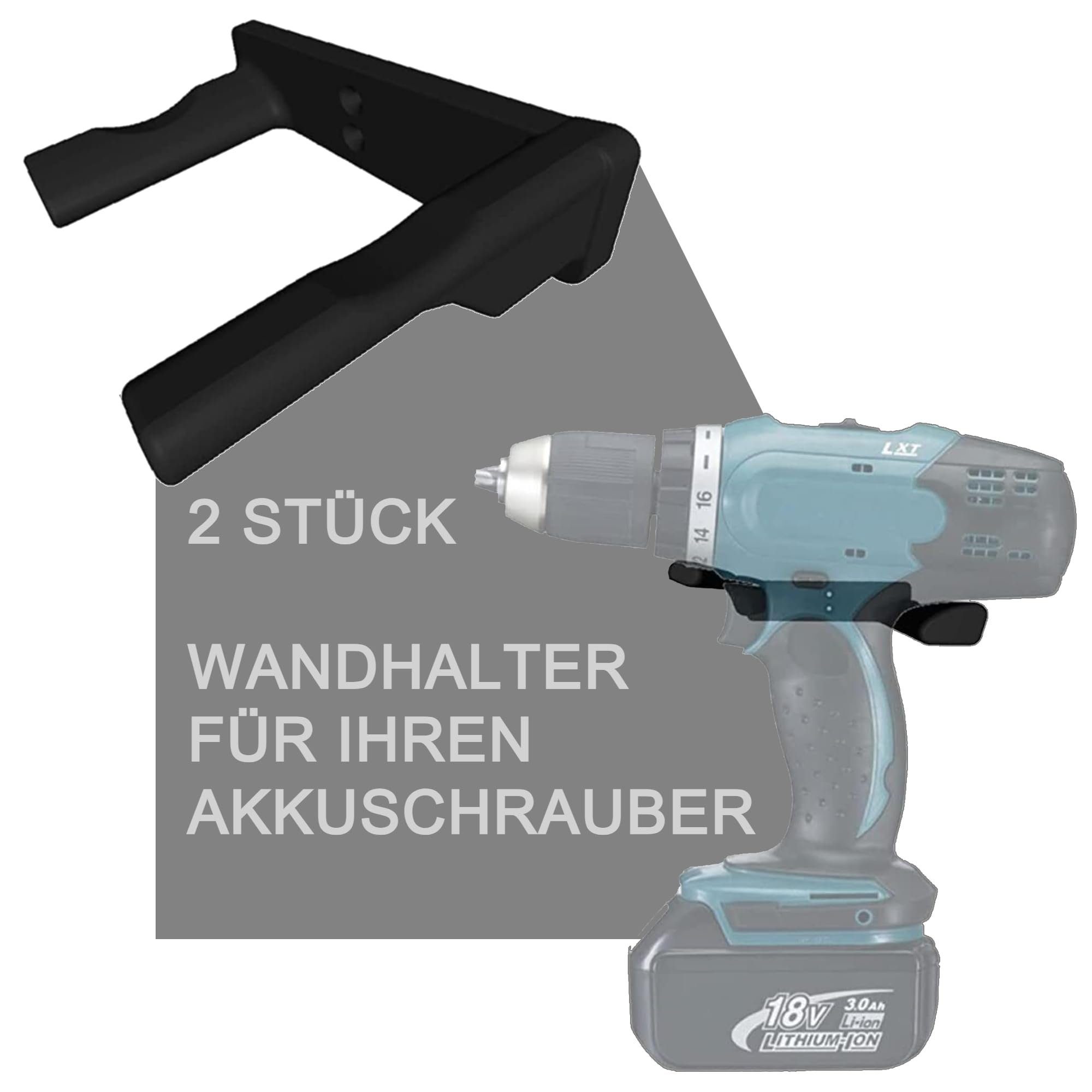 Werkzeughalter 2 Wandhalterung passend für Akkuschrauber Bosch Makita Dewalt Ryobi