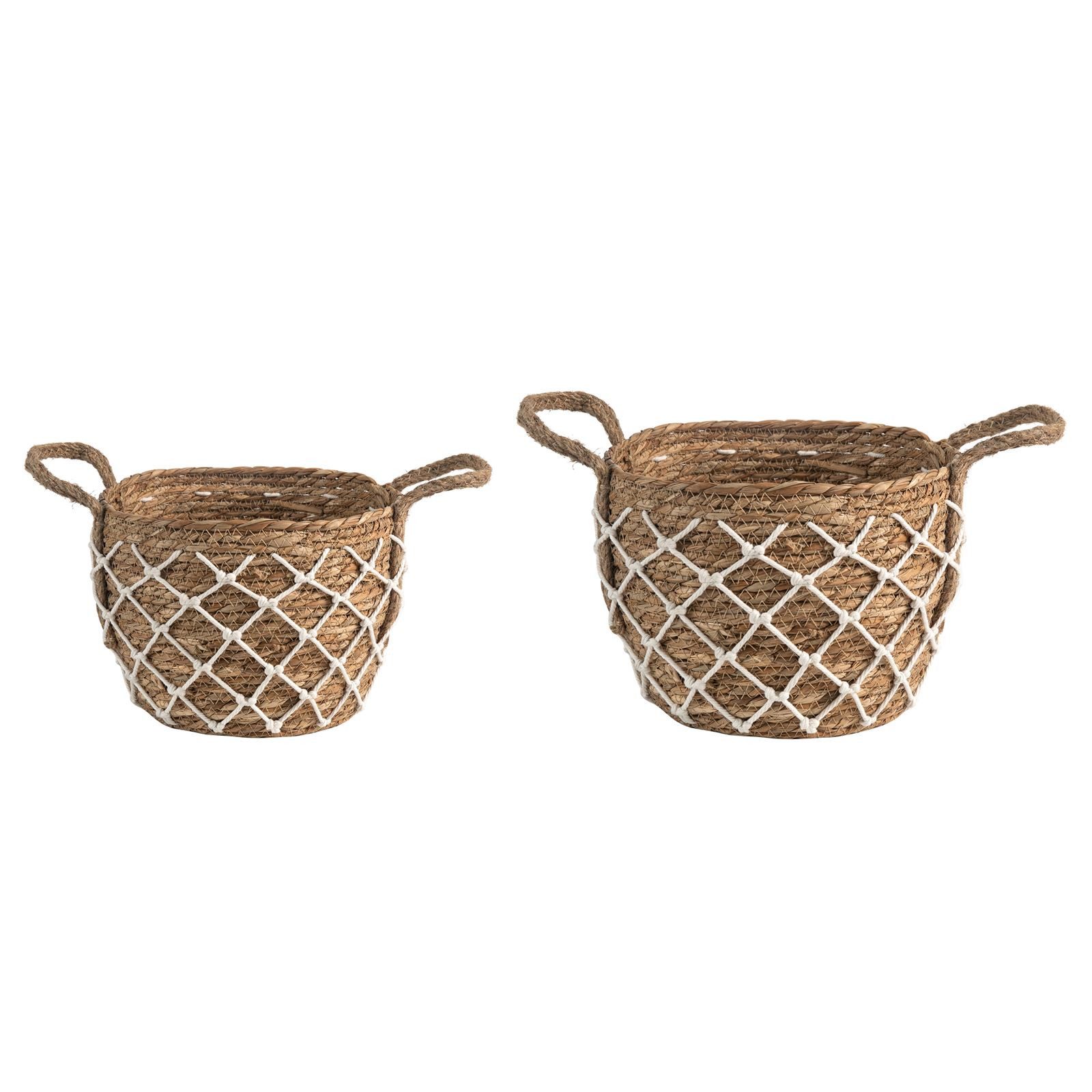 IDIMEX Aufbewahrungskorb TAO (Set), Planzkörbe geflochten mit Boho-Detail 2 günstig online kaufen