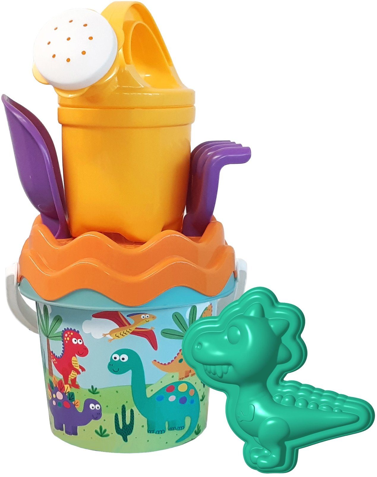 SIMBA Sandeimer Outdoor Spielzeug Sand & Strand Baby-Eimergarnitur Dino 107114603 – Bild 2 von 2