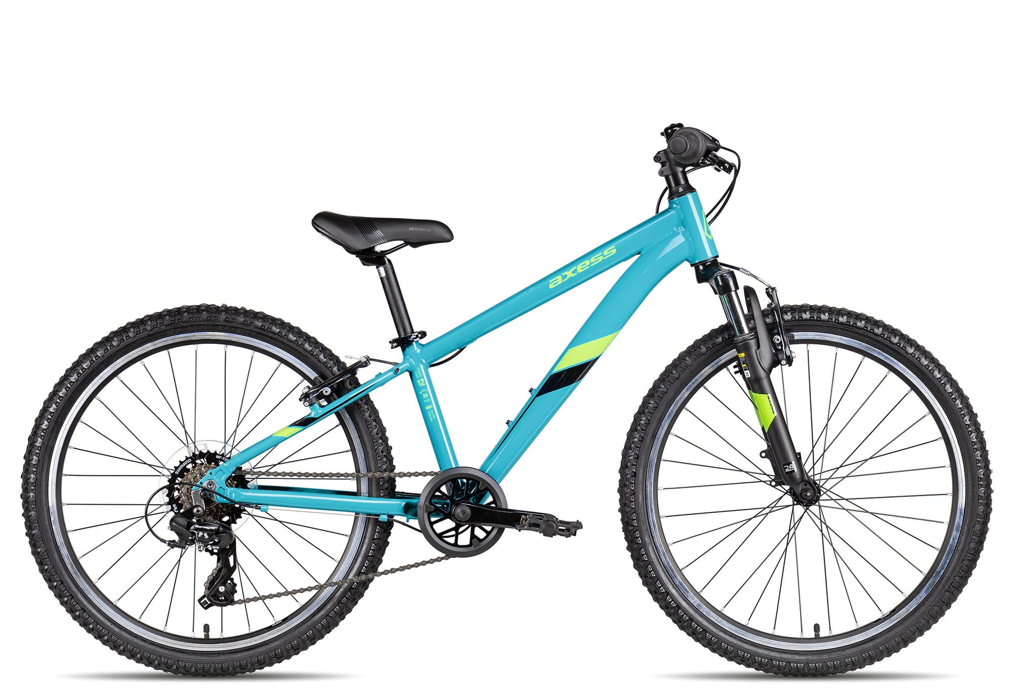 Axess Kinderfahrrad STIPE 24, 7 Gang Shimano Tourney RD-TX800 Schaltwerk, Kettenschaltung, Shimano Tourney Antrieb blau