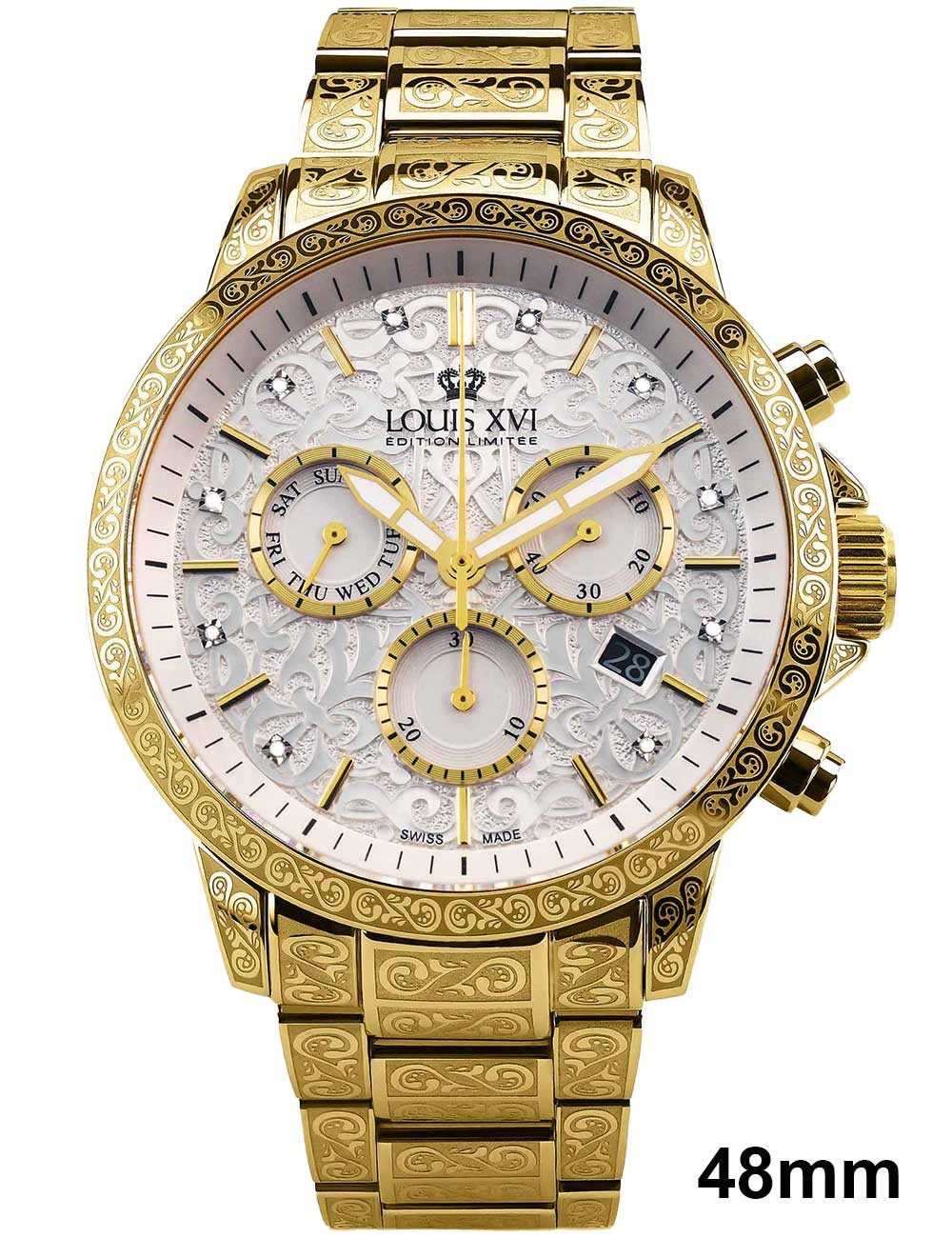 LOUIS XVI Quarzuhr Louis XVI LXVI4002 Herrenuhr Palais Royale 2.0 Diamond 48mm 10ATM Louis XVI LXVI4002 Herrenuhr Palais Royale 2.0 Diamond 48mm 10ATM