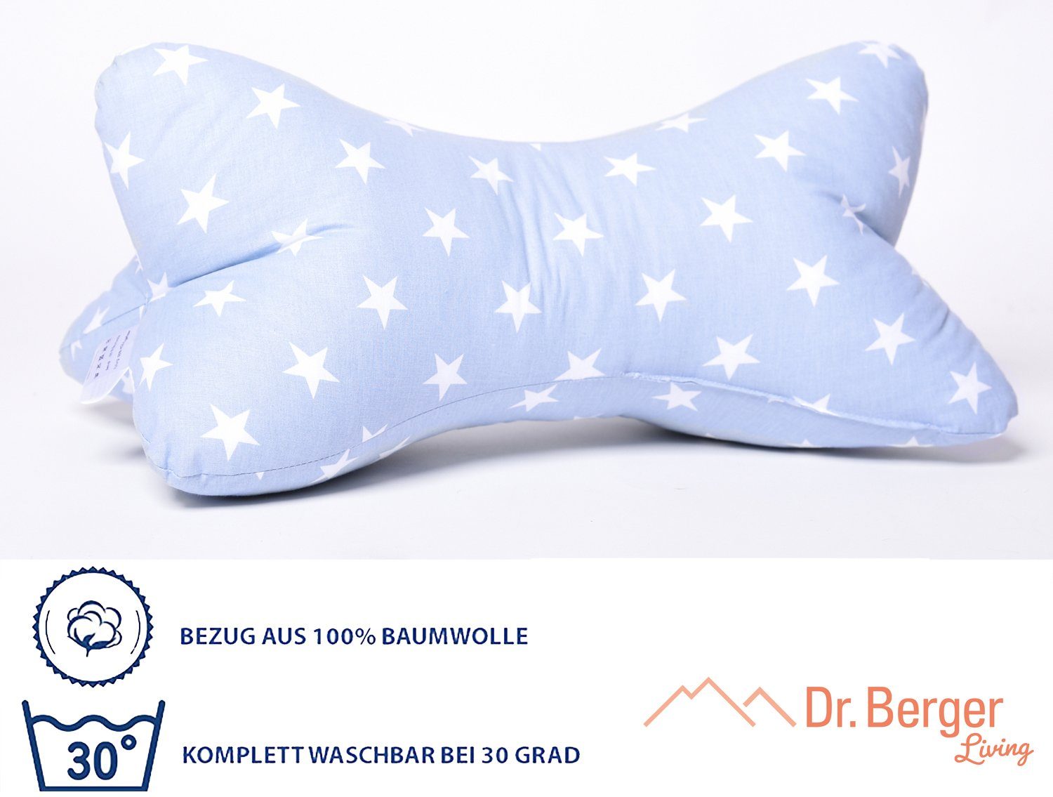 Dr. Berger Living Nackenkissen Original Dr. Berger Leseknochen Stern Blau 40 x 18 cm