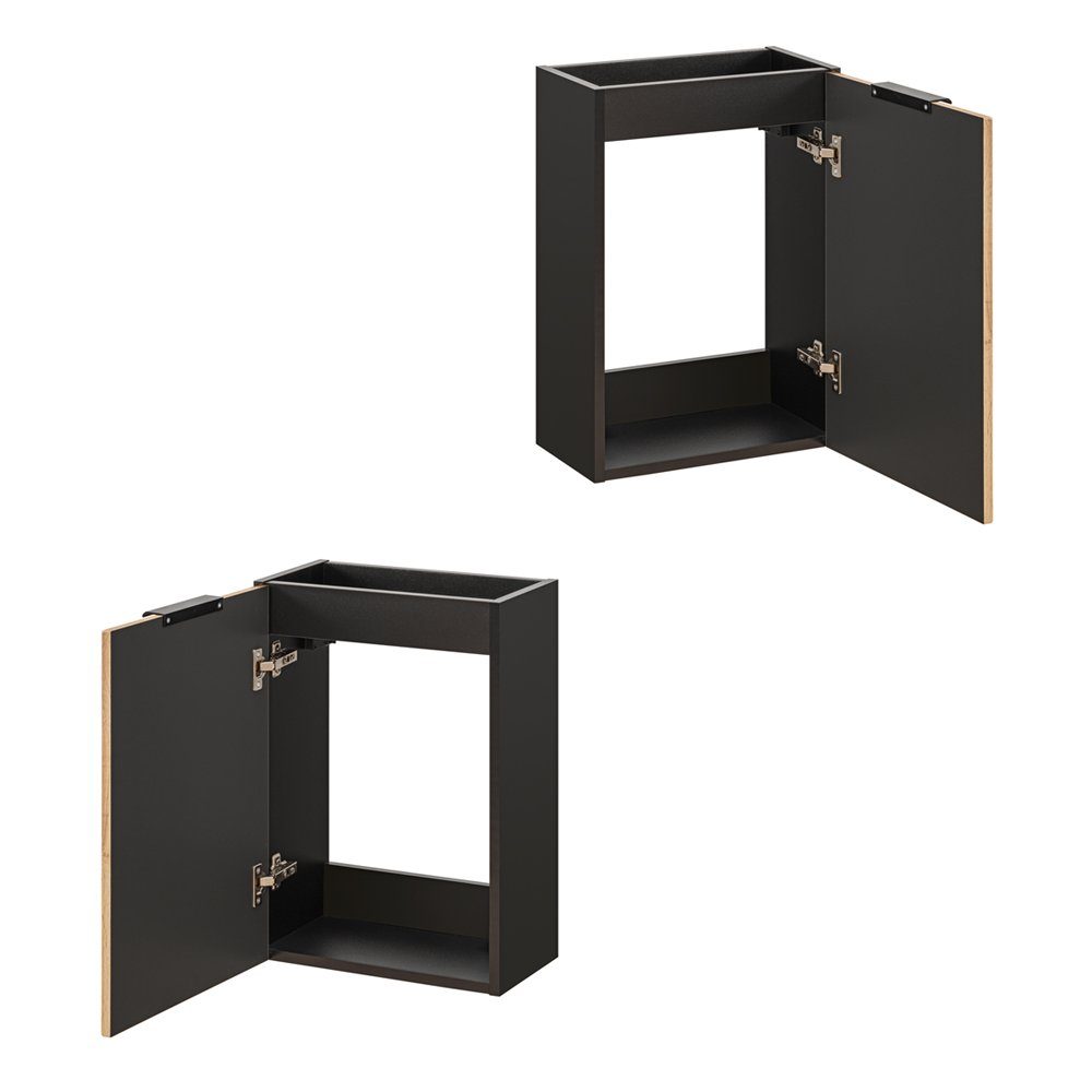 Lomadox Waschbeckenschrank XANTEN-56 anthrazit, Wotan Eiche Nb., Tür, Softc günstig online kaufen