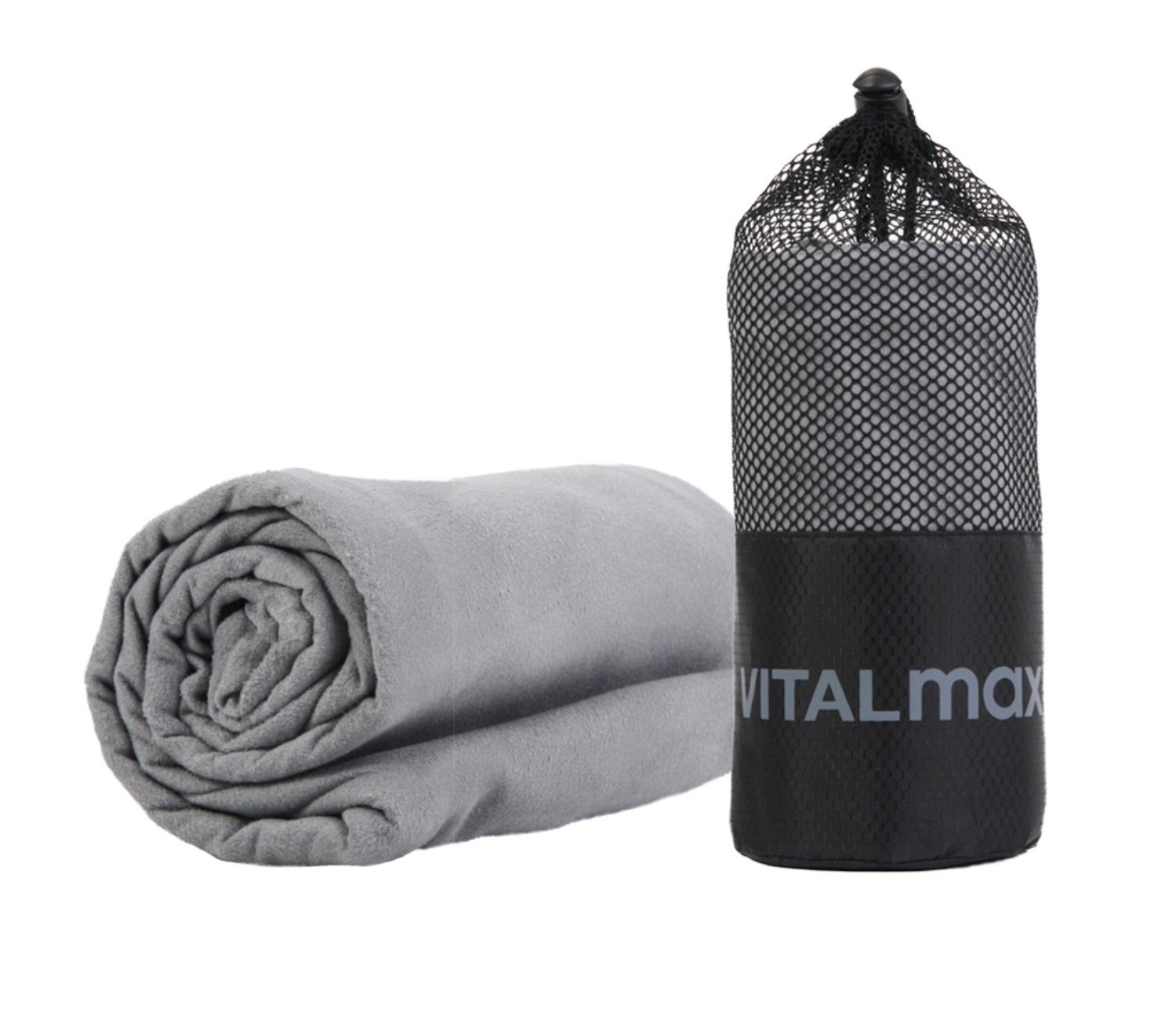 VITALmaxx Sporthandtuch Mikrofaser Handtuch 130 x 80 cm, Mikrofaser (mit Mash-Bag, 1-St), kompakt, reißfest, besonders saugfähige, für Sport Fitness Reise Backpacking