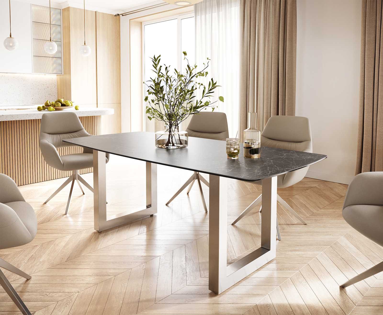 DELIFE Esstisch Edge, Bootsform Keramik Laminam® günstig online kaufen