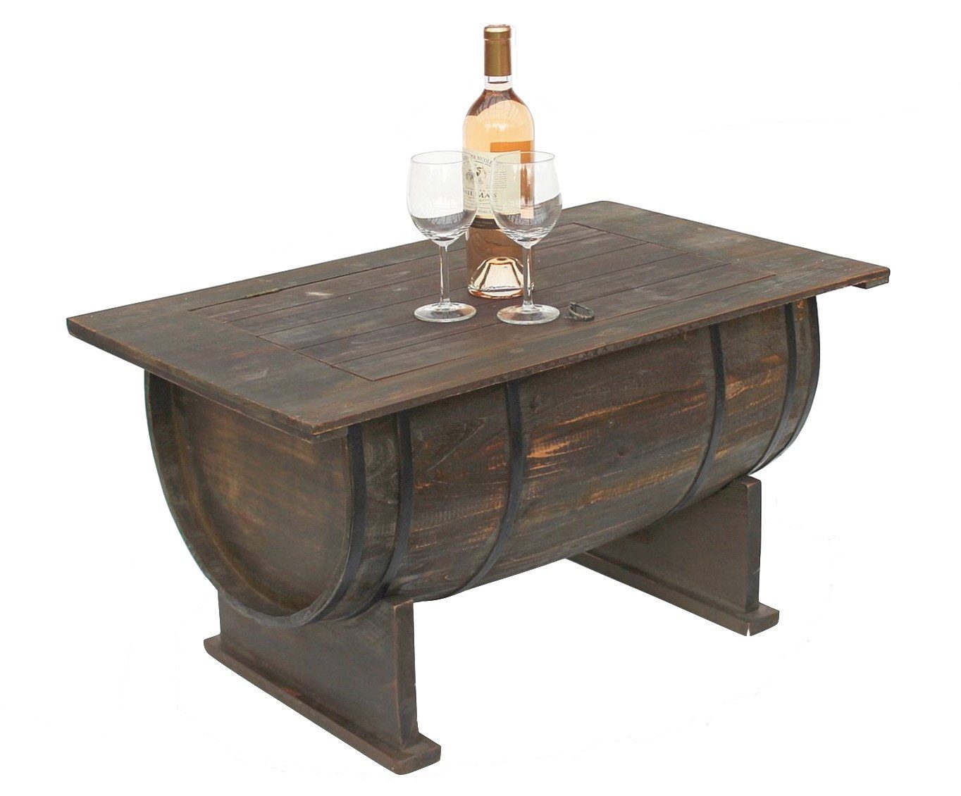 Beistelltisch halbiertes Couchtisch Weinregal 80cm Fass Bar Holz DanDiBo aus Couchtisch Wohnzimmer Vintage 5084-H Weinfass Tisch