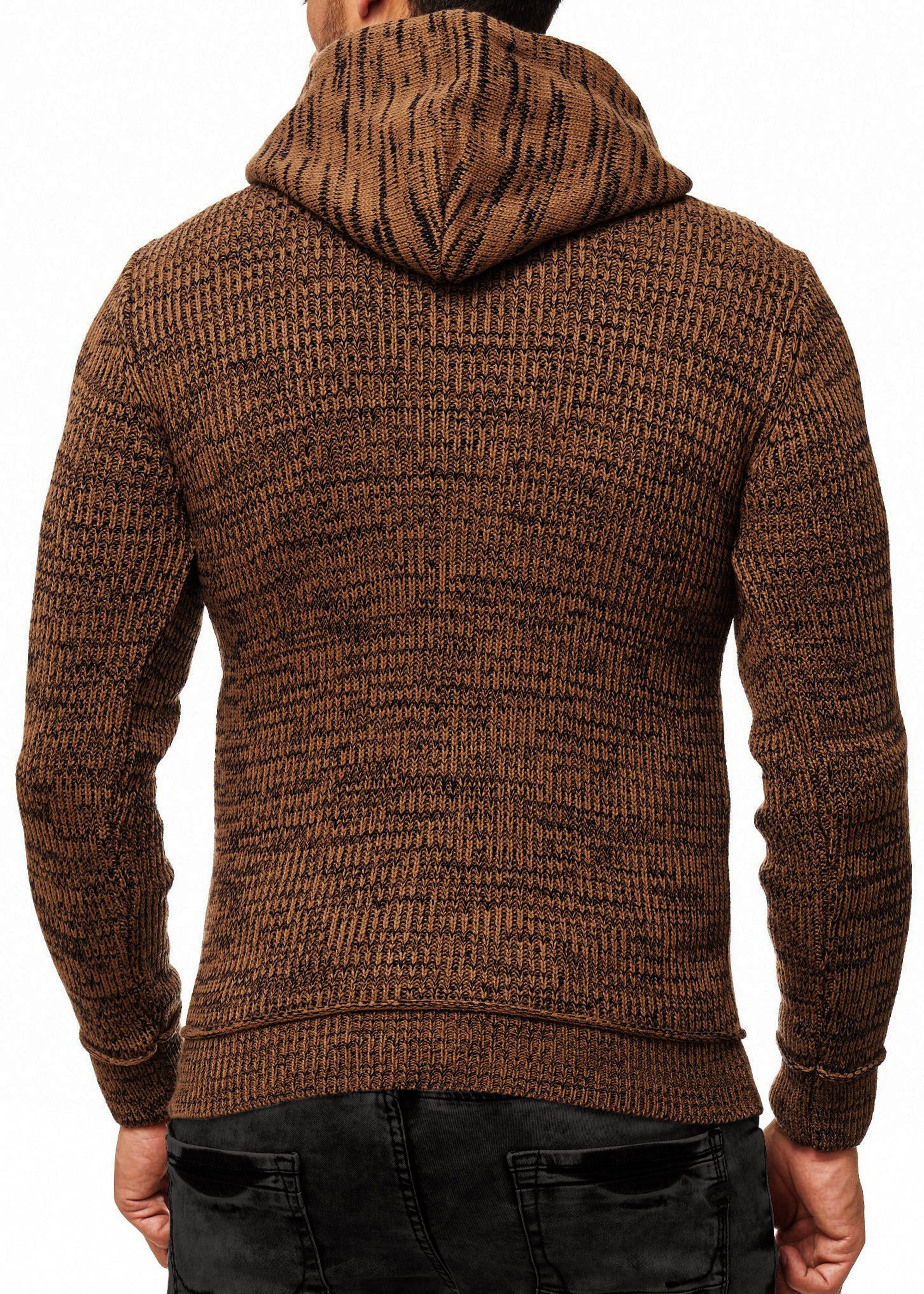 R-NEAL Kapuzenpullover Kapuzenpullover Grobstrick Pullover mit Zipper und L günstig online kaufen