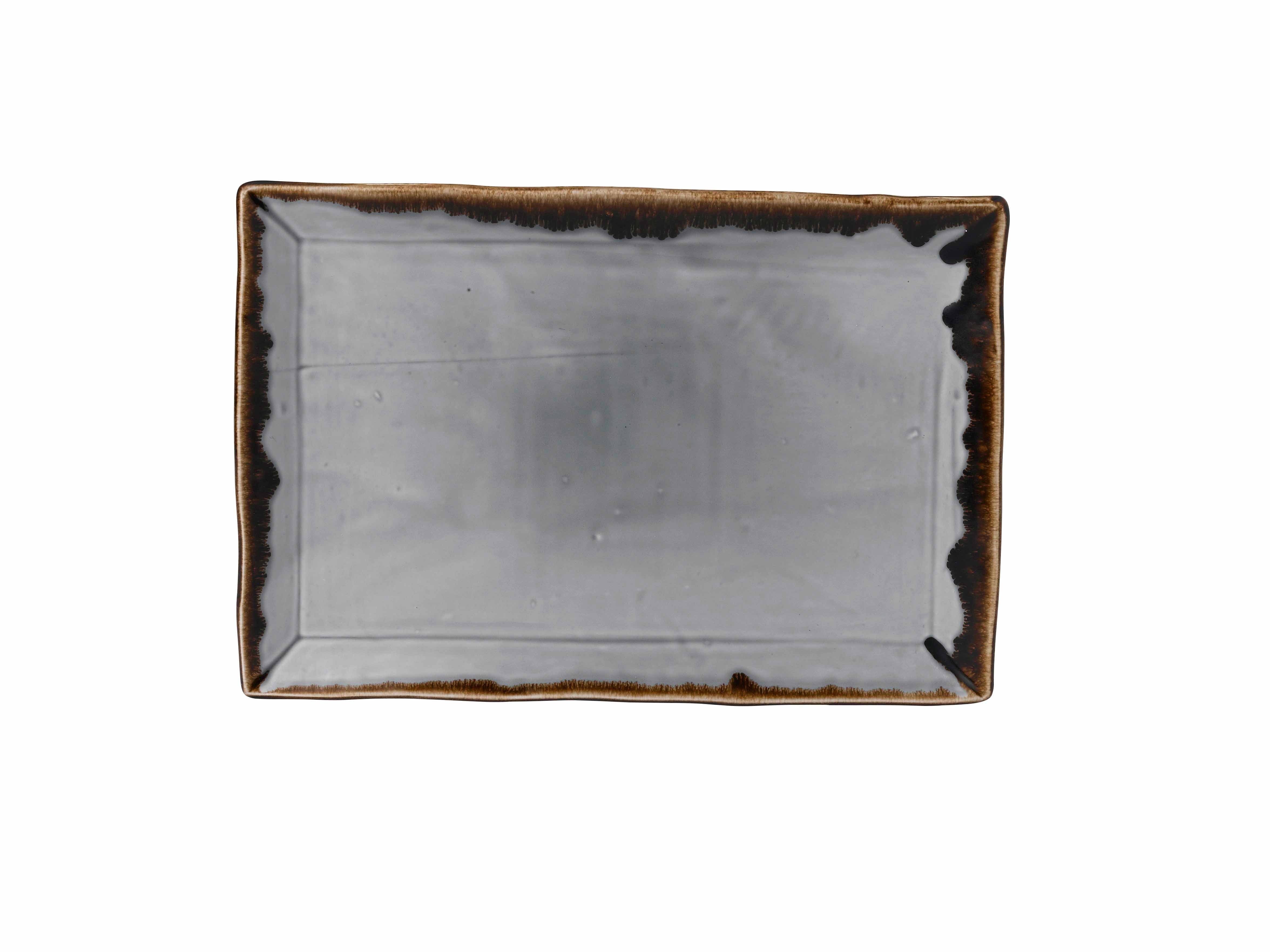 Dudson Servierbrett Dudson Harvest Grey Tablett Rechteckig 34.5X23.3Cm Grau 6er Pack, Feinstes Porzellan