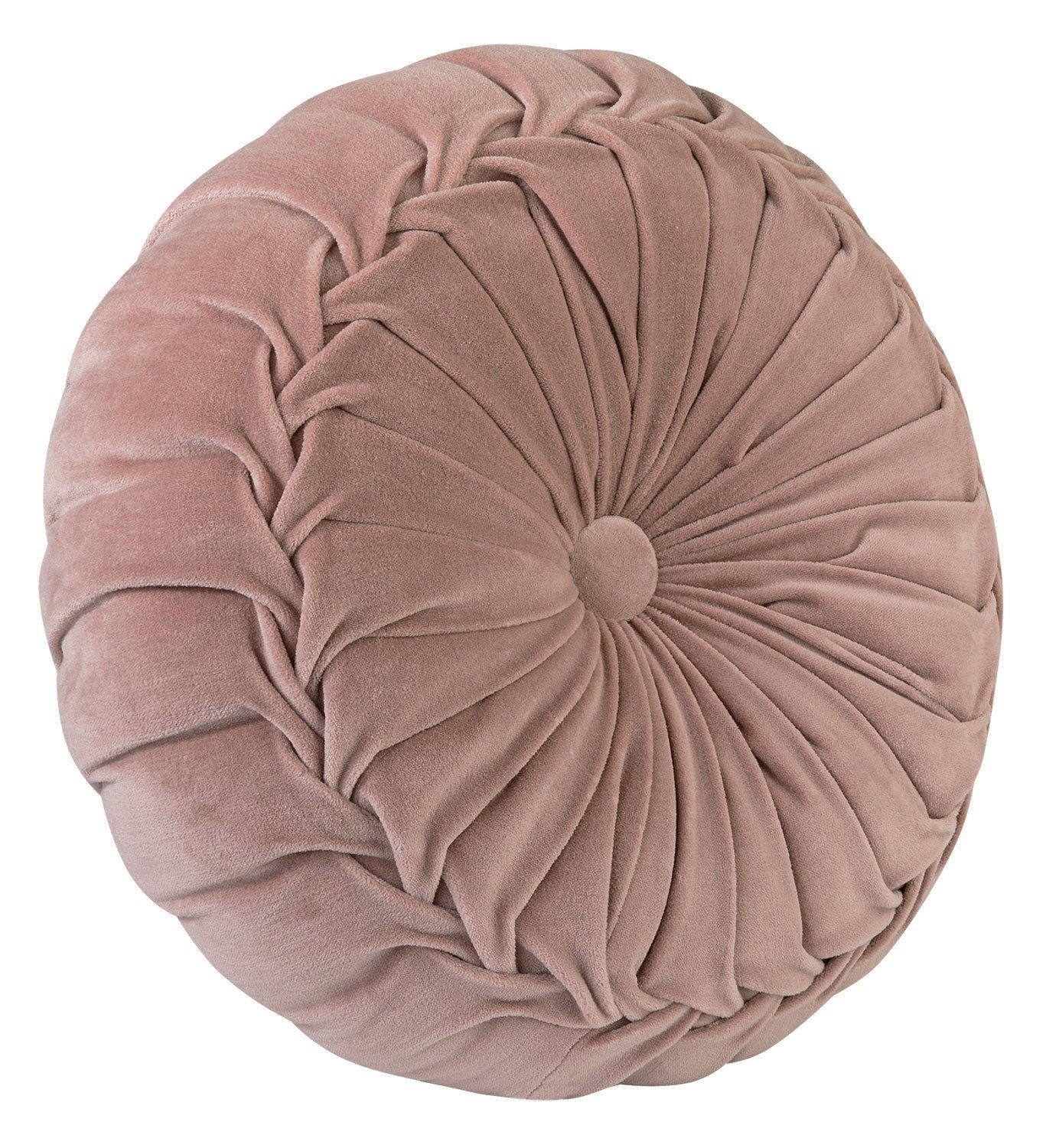Dekokissen KANAN VELVET, Rosa, Unifarben, Baumwolle, Ø 40 cm