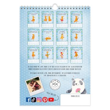 Mr. & Mrs. Panda Wandkalender 2024 Fuchs Collection - Weiß - Geschenk, Jahreskalender, Kalender, Te