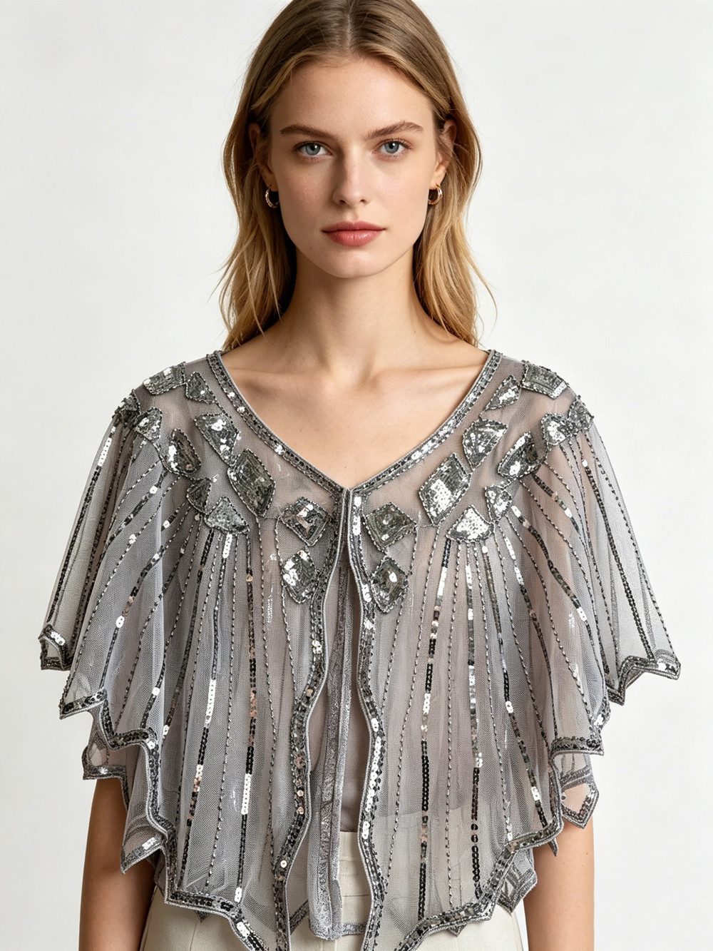 Zaewry Modeschal Stola Damen Festlich Schal Cape Schultertuch Ärmellos Bolero, Strickjacke für Hochzeit Braut Abendkleid Brautkleid Sommer