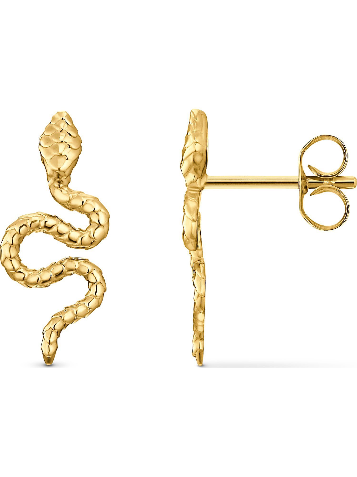 CHRIST Paar Ohrstecker CHRIST Damen-Ohrstecker 375er Gelbgold Schlange