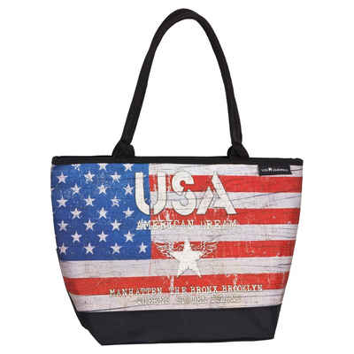 von Lilienfeld Shopper Tasche Motiv USA Shopper Maße L42 x H30 x T15 cm, Motivdruck auf der Vorderseite