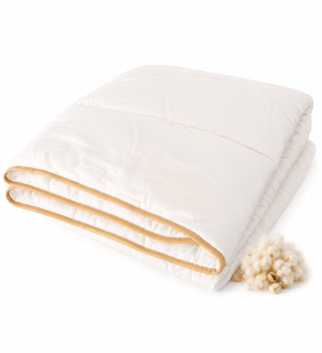 Heubergshop Naturfaserbettdecke, Füllung: 40% Kapok und 60% Polyester, Kapok 135x200cm leichte 4-Jahreszeiten Bettdecke Kapokfasern waschbar