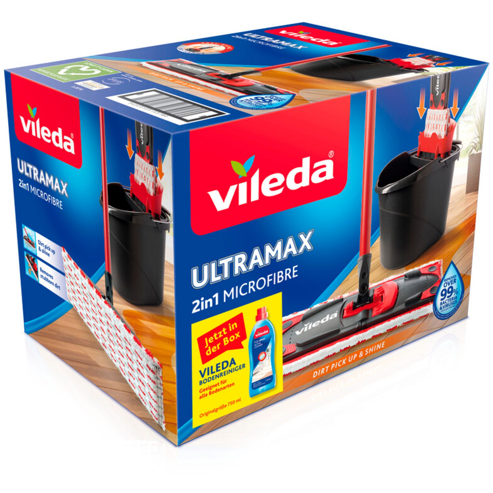 Vileda Wischmopp Vileda Wischer ULTRAMAX 2in1 Box, inkl.