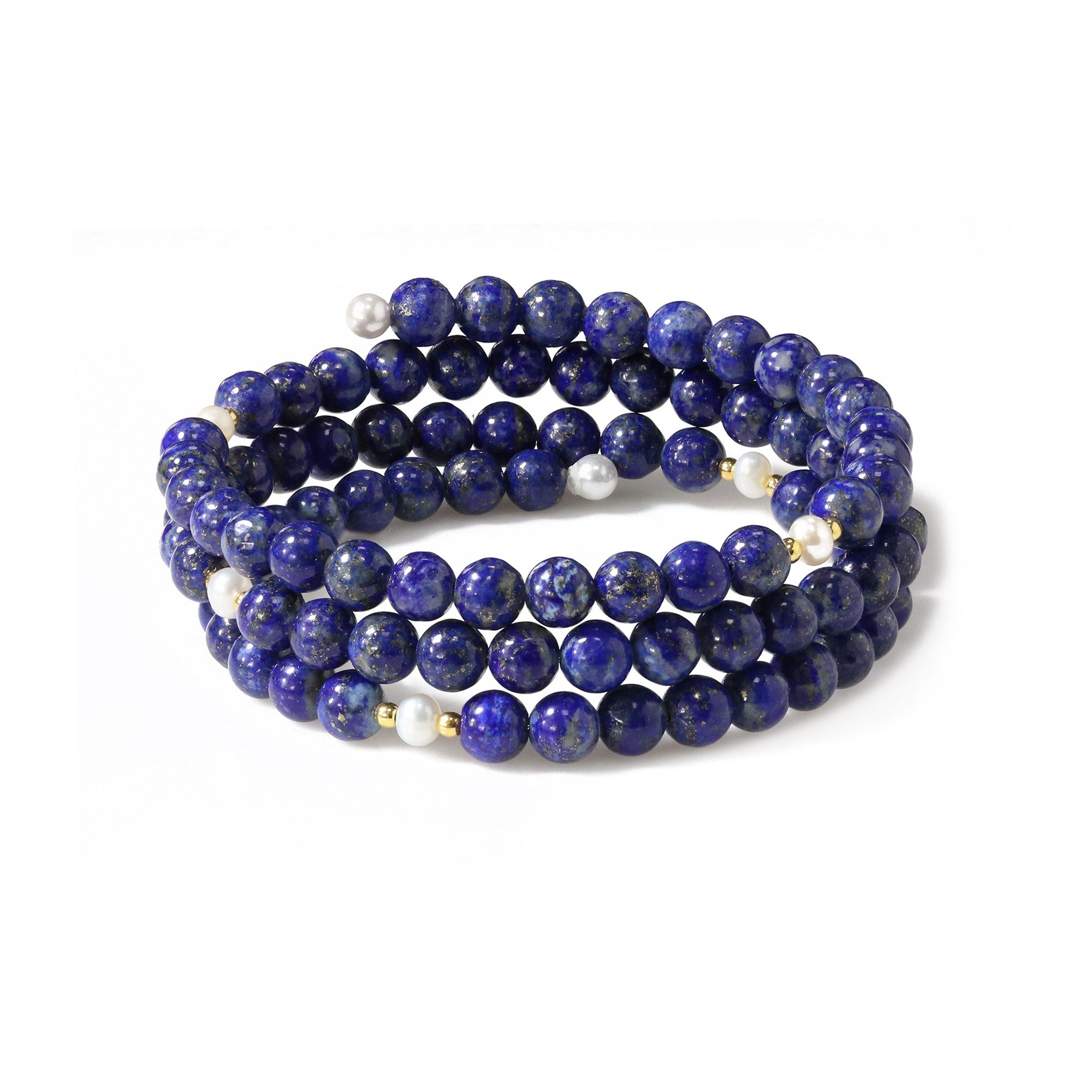 Cavill Perlenarmband Afghanischer Lapislazuli Stahlarmreif (1-tlg)