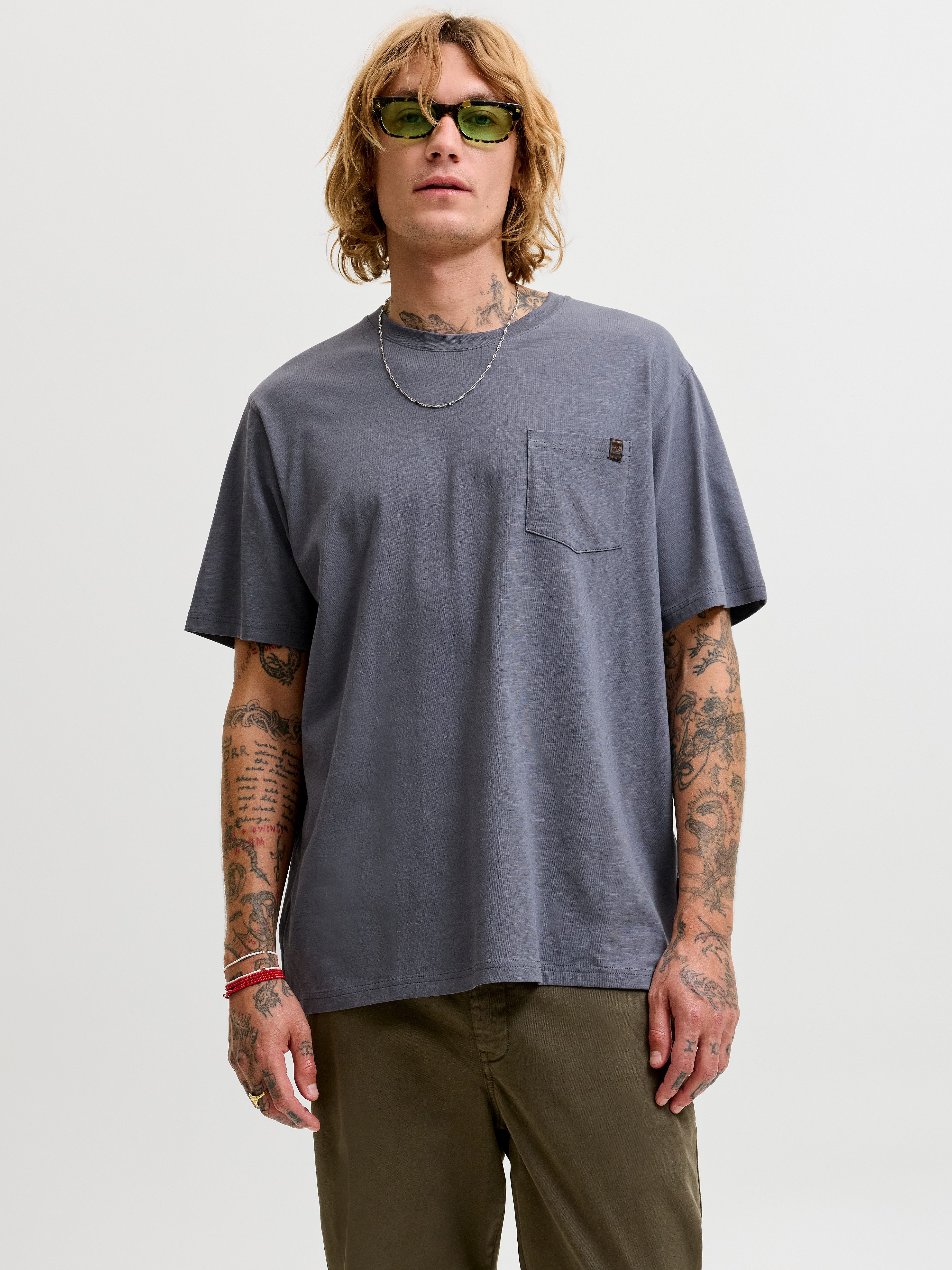 Jack & Jones Kurzarmshirt JJEDOVER SLUB TEE SS NOOS Baumwollmischung, relaxed fit – Bild 2 von 5
