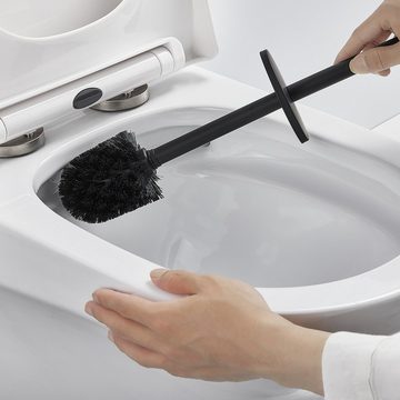 AuraLum pro WC-Reinigungsbürste WC-Garnitur Edelstahl Toilettenbürste Wandhalter Bürste Klobürste, (1-tlg), 1-3tlg, Schwarz