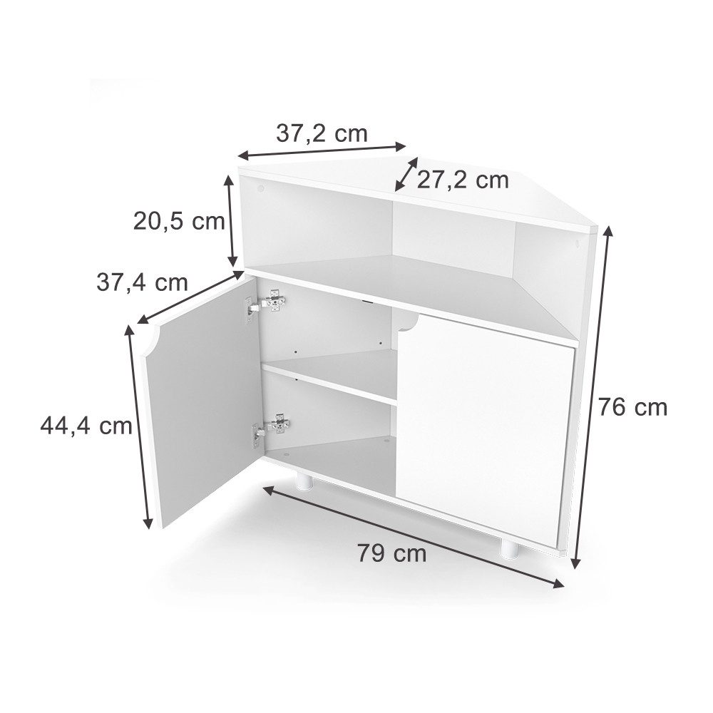 Vicco Kommode Inaro, Weiß, 79 x 76 cm mit 3 Fächern (1 St)