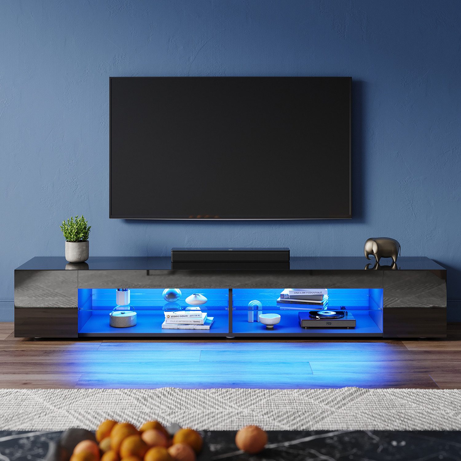 SONNI Lowboard TV Schrank schwarz/weiß, Lange günstig online kaufen