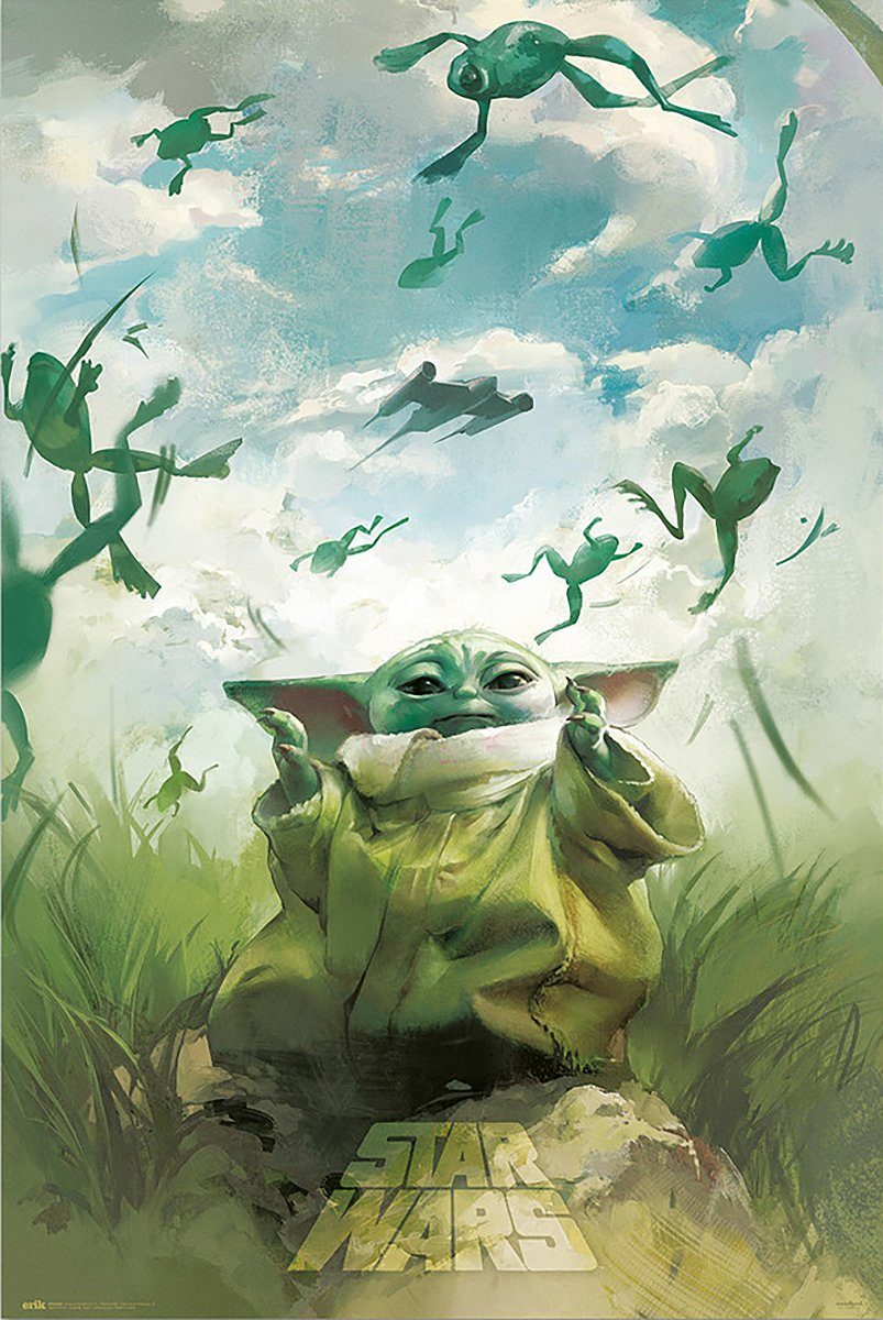 Grupo Erik Poster The Mandalorian Poster Grogu Training with Frogs 61 x 91,5 cm