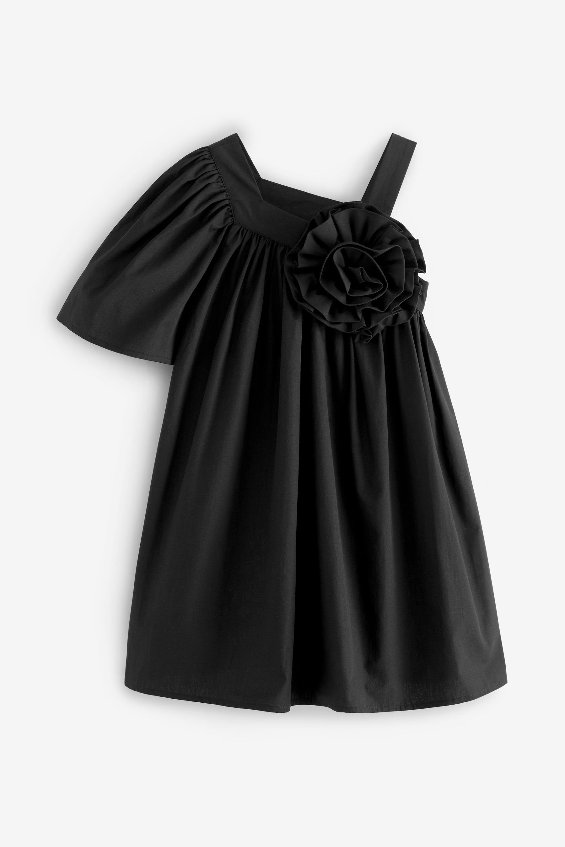 Next Partykleid One-Shoulder-Kleid mit Ansteckblume (1-tlg)