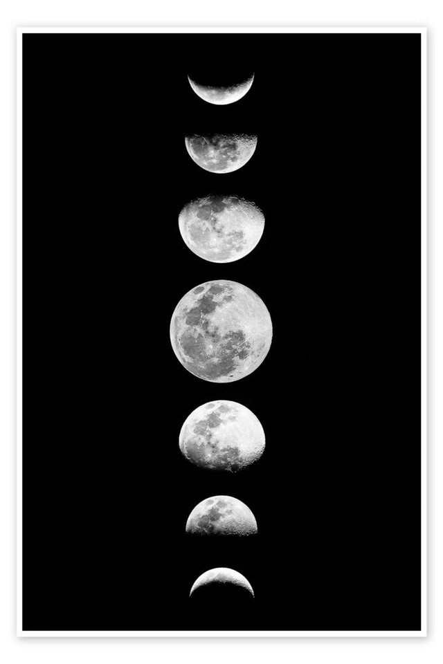 Posterlounge Wandbild Mondphasen, Iconic Photo Collection, erhältlich als Poster, Leinwandbild, Wandsticker oder Acrylglasbild