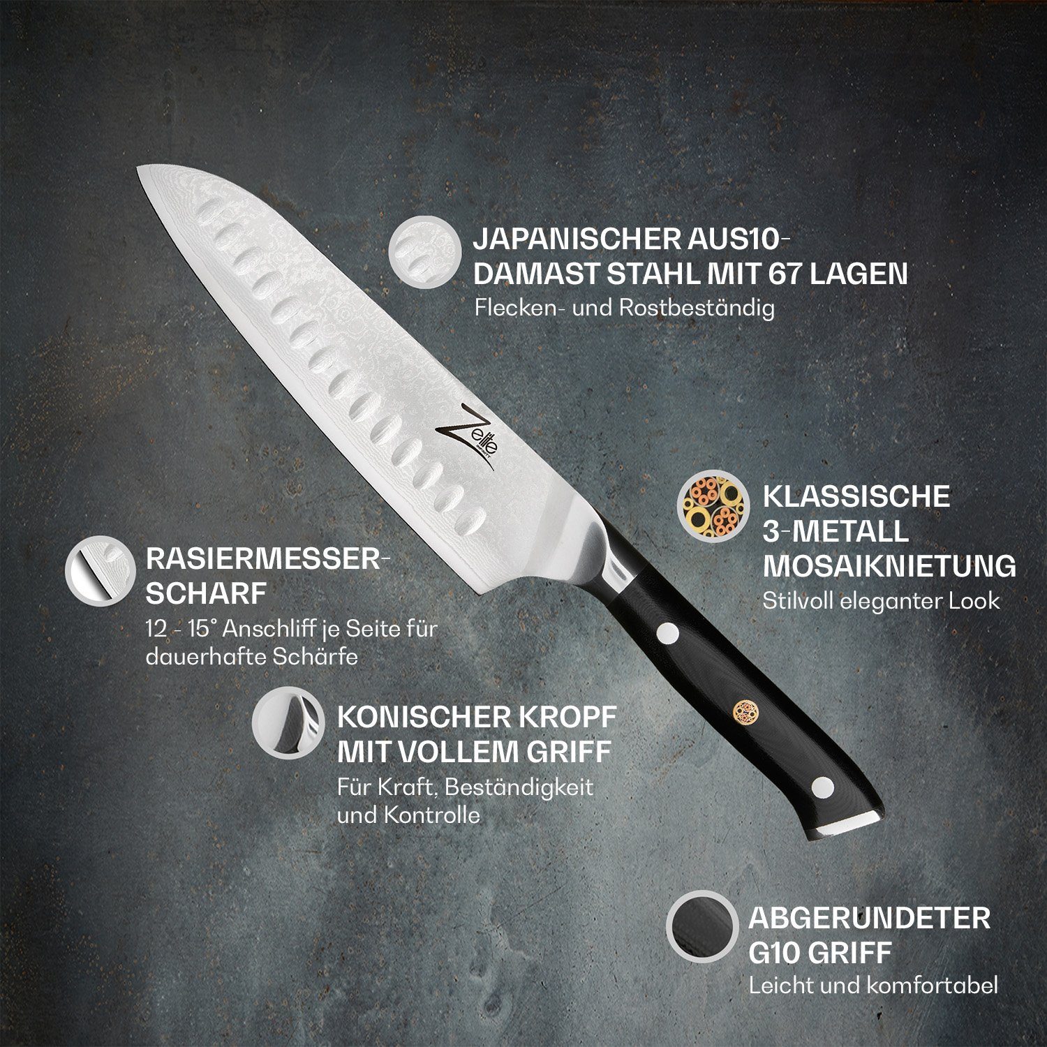 by Schälmesser Zelite 7" Santoku Klarstein Infinity