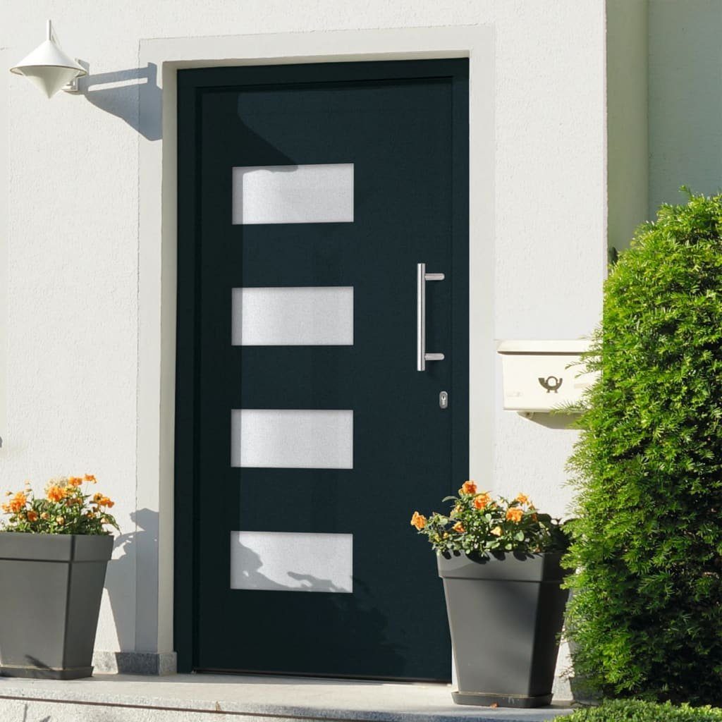 vidaXL Haustür Haustür Aluminium und PVC Anthrazit 100x210 cm (1-St)
