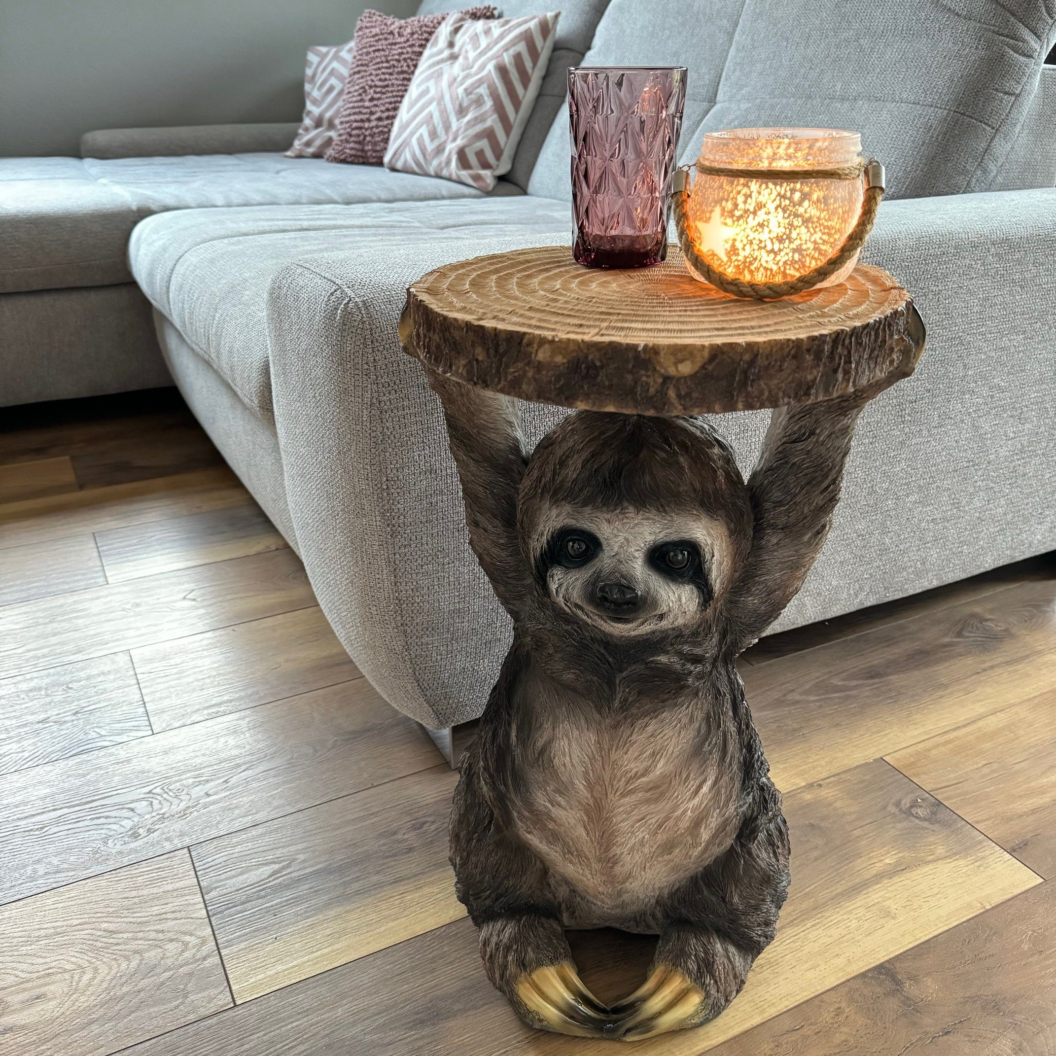 Online-Fuchs Beistelltisch als Faultier mit runder Baumscheibe in Holz Opti günstig online kaufen