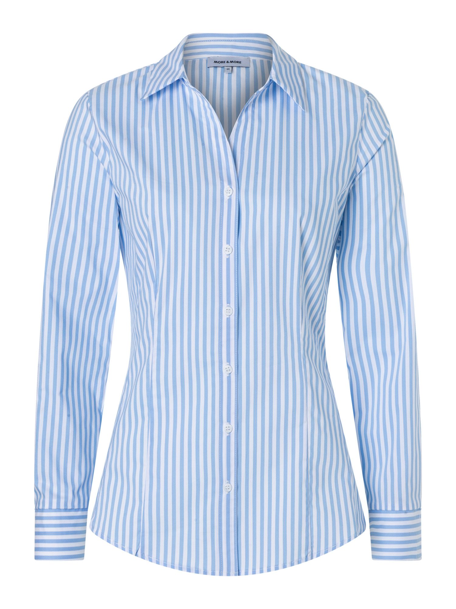MORE&MORE Klassische Bluse gestreifte Hemdbluse