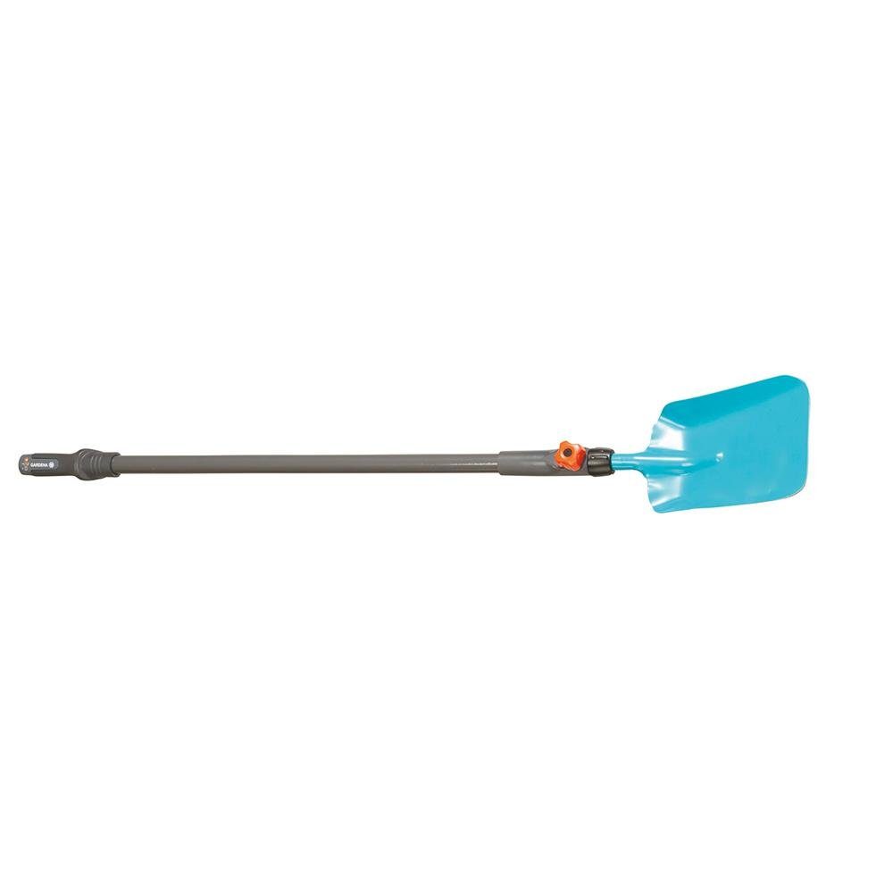 Happy People Spielzeug-Gartenset Gardena Combisystem Schaufel Groß, Spielwerkzeug Garten Outdoor Umgraben Ausheben Auflockern Erde 84,5 cm aus Metall Sandspielzeug