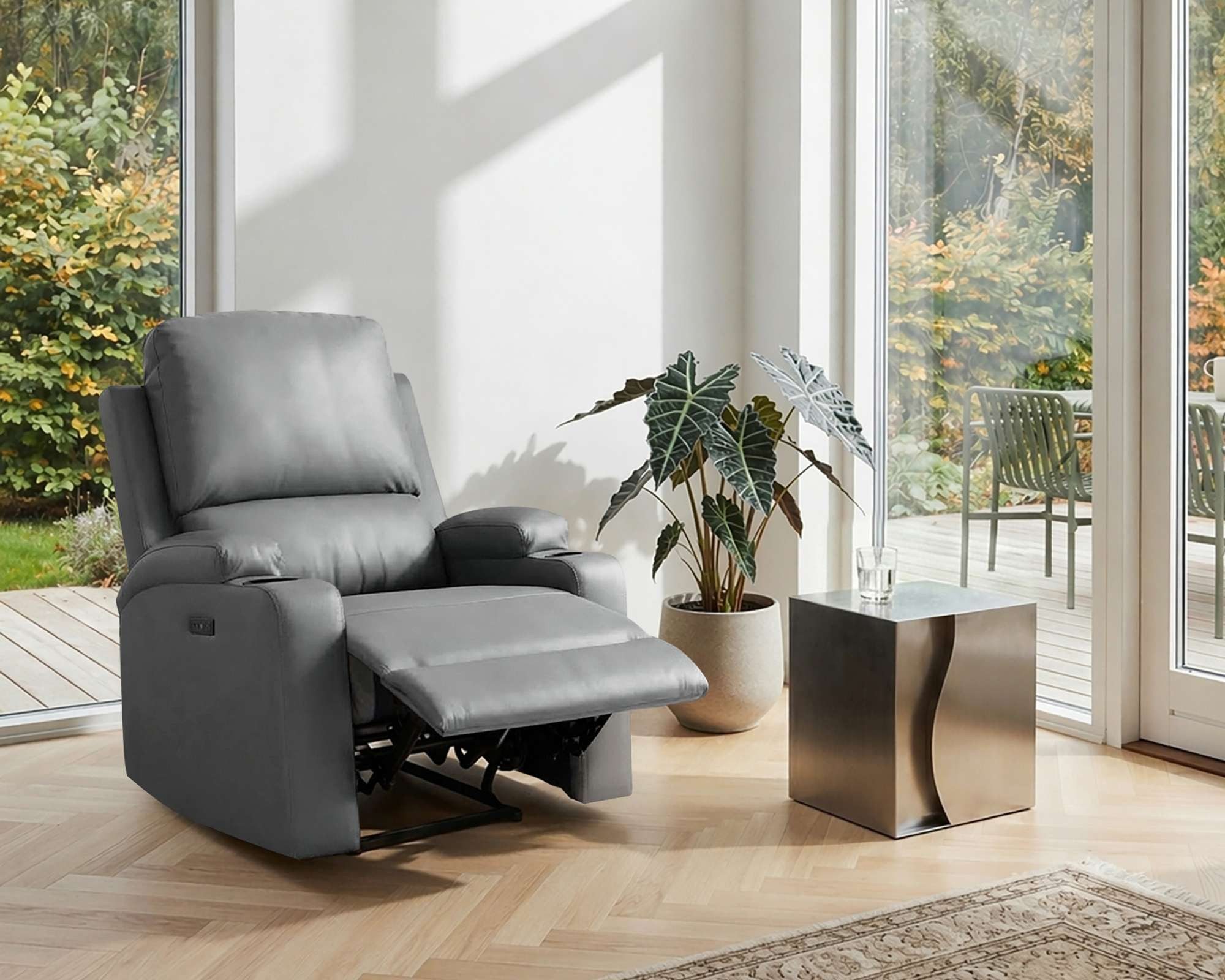 OTTO home Relaxsessel NAPORI Lederoptik, Kinosessel, Multimedia-Sessel, TV-Sessel mit manueller u elektrischer Relaxfunktion u. Getränkehalter