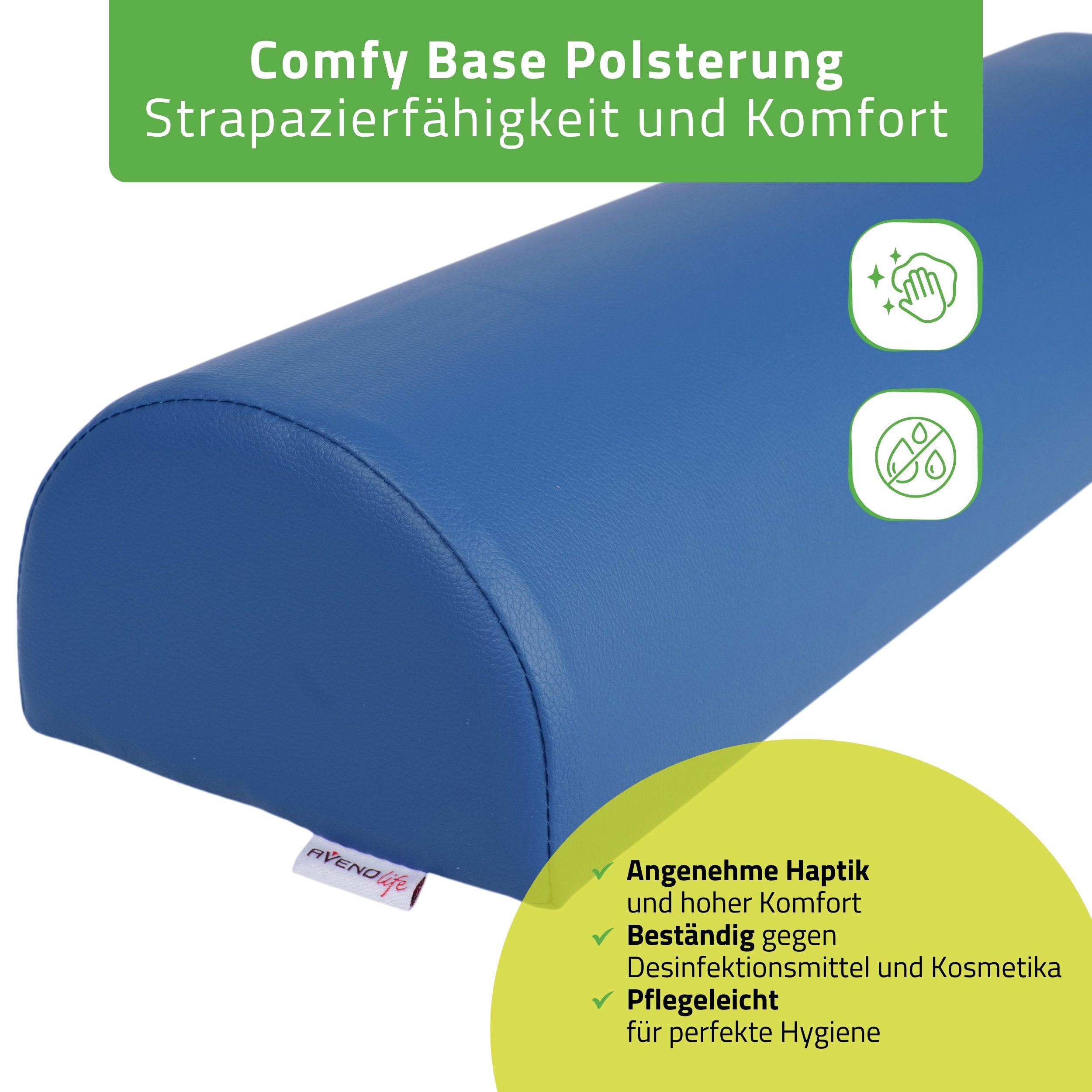 Habys Massageliege Halbrolle Knierolle Lagerungsrolle für Therapieliege 60x18x12cm Yoga