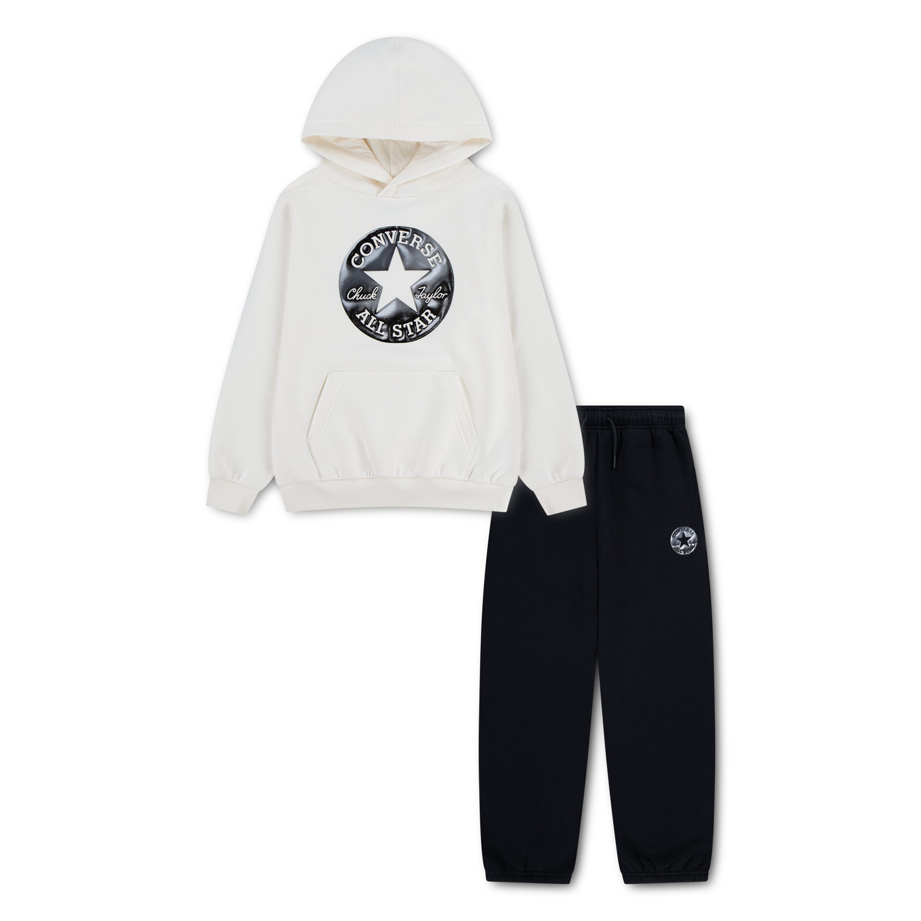 Converse Jogginganzug CNVB FAUX CHROME GFX SET, mit glitzernden Converse-Sternen in Chromoptik