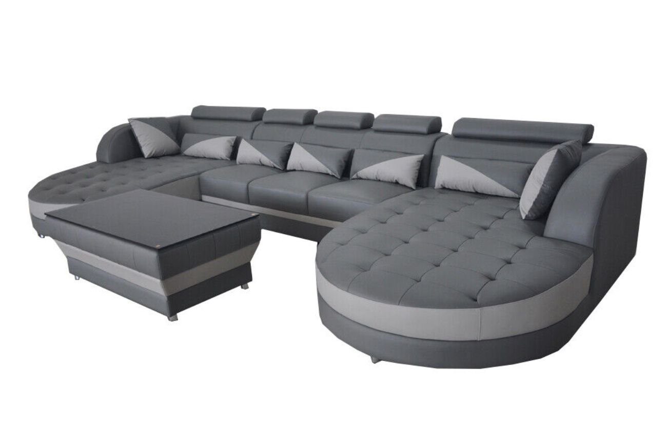 JVmoebel Ecksofa Ecksofa Eckgarnitur Eckcouch Sofa Polster Wohnlandschaft Tisch USB