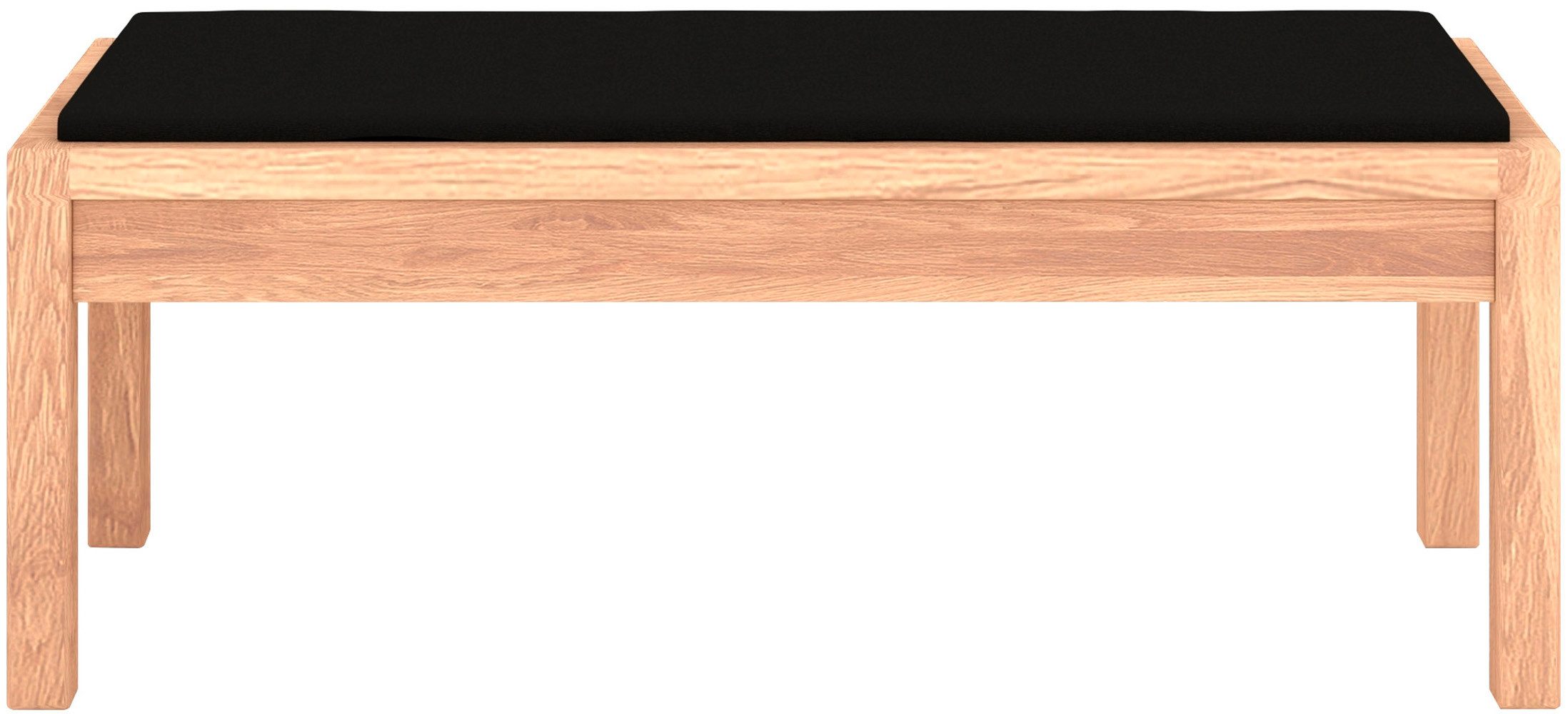 Musterring Bettbank Sorrent, Sitzbank, Ankleidebank, massiv Eiche (Lieferung montiert, Sitzhöhe 46,3 cm), mit Sitzauflage in Kunstleder anthrazit, Breite 120cm