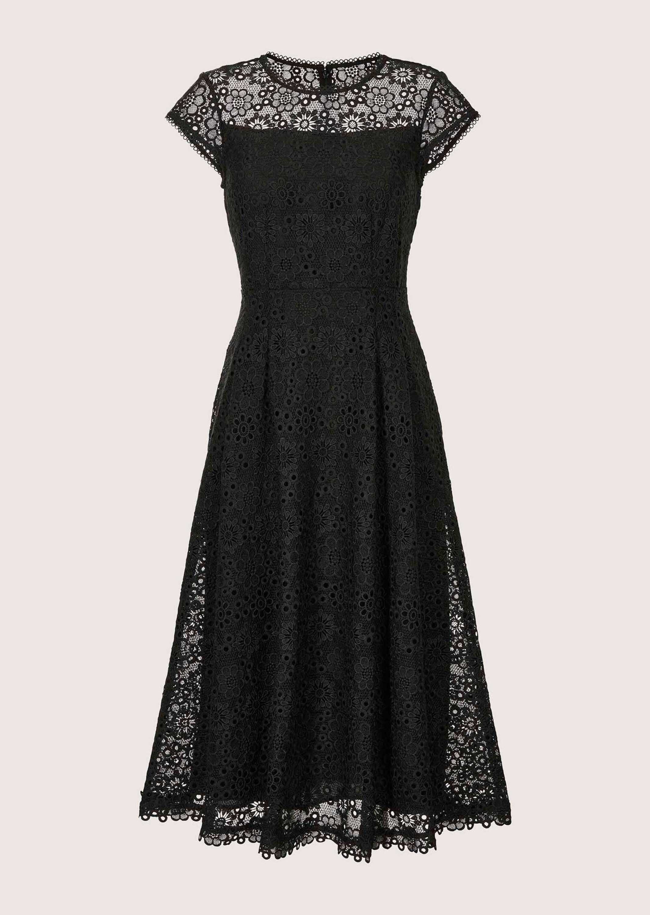 Maxikleid Romantisches Festtagskleid mit Spitzenborte