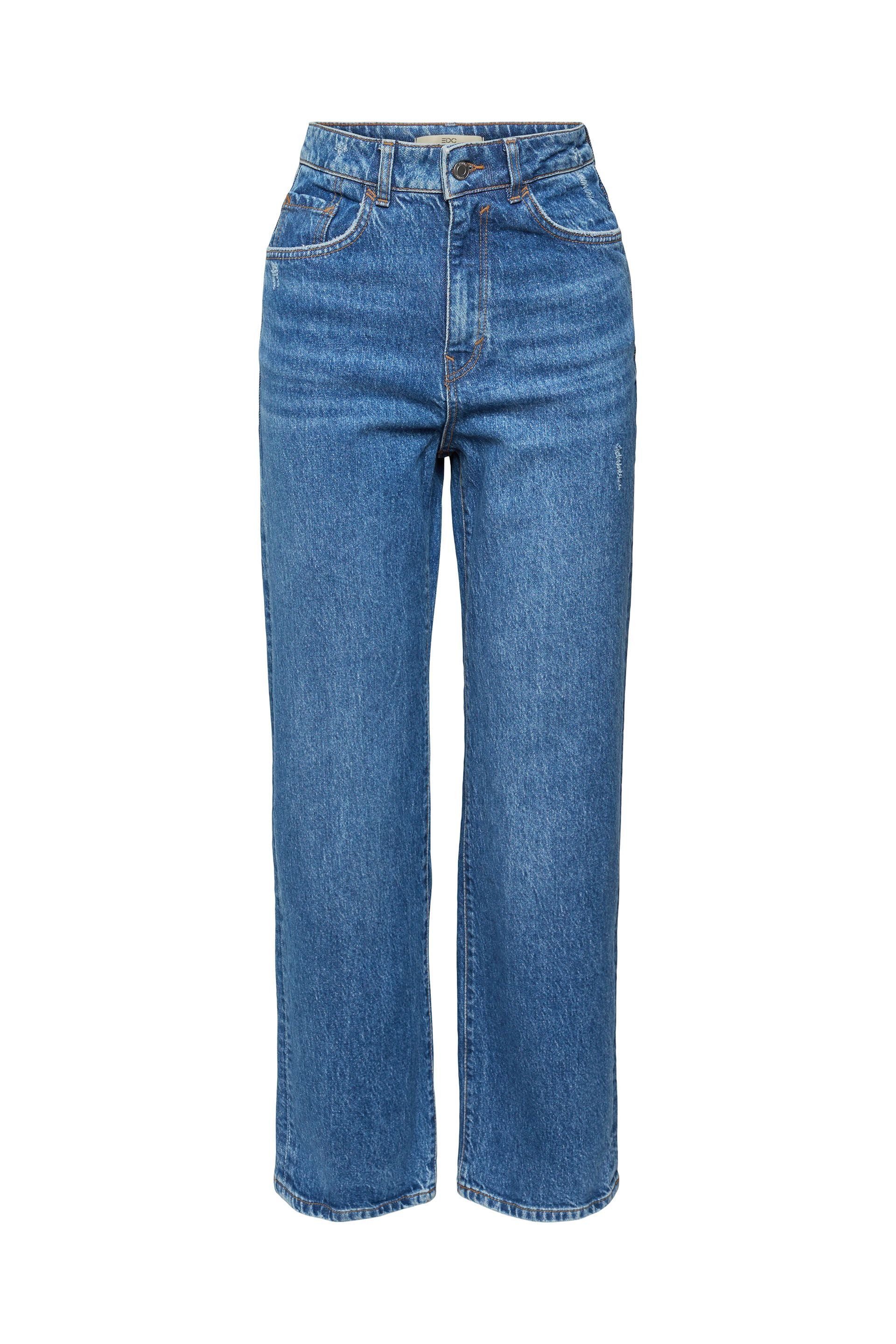Edc By ESPRIT Damen Jeans – Feincord Aus Baumwollmix Mit Stretch, Gerade Passform, Bund Mit Gürtelschlaufen, Lässiger Kalifornien-Style