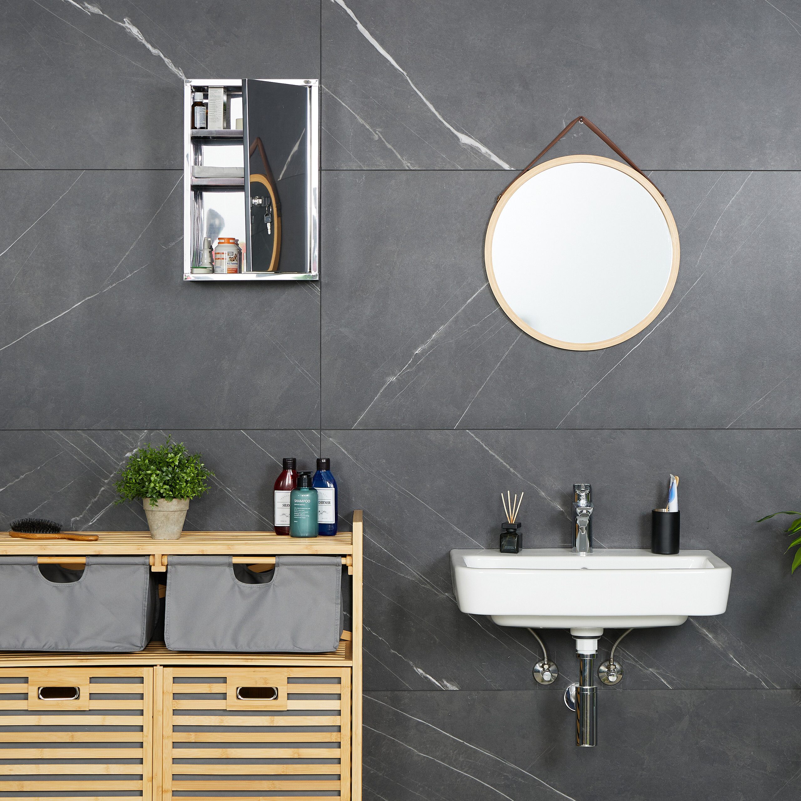 relaxdays Medizinschrank glänzender Edelstahl günstig online kaufen