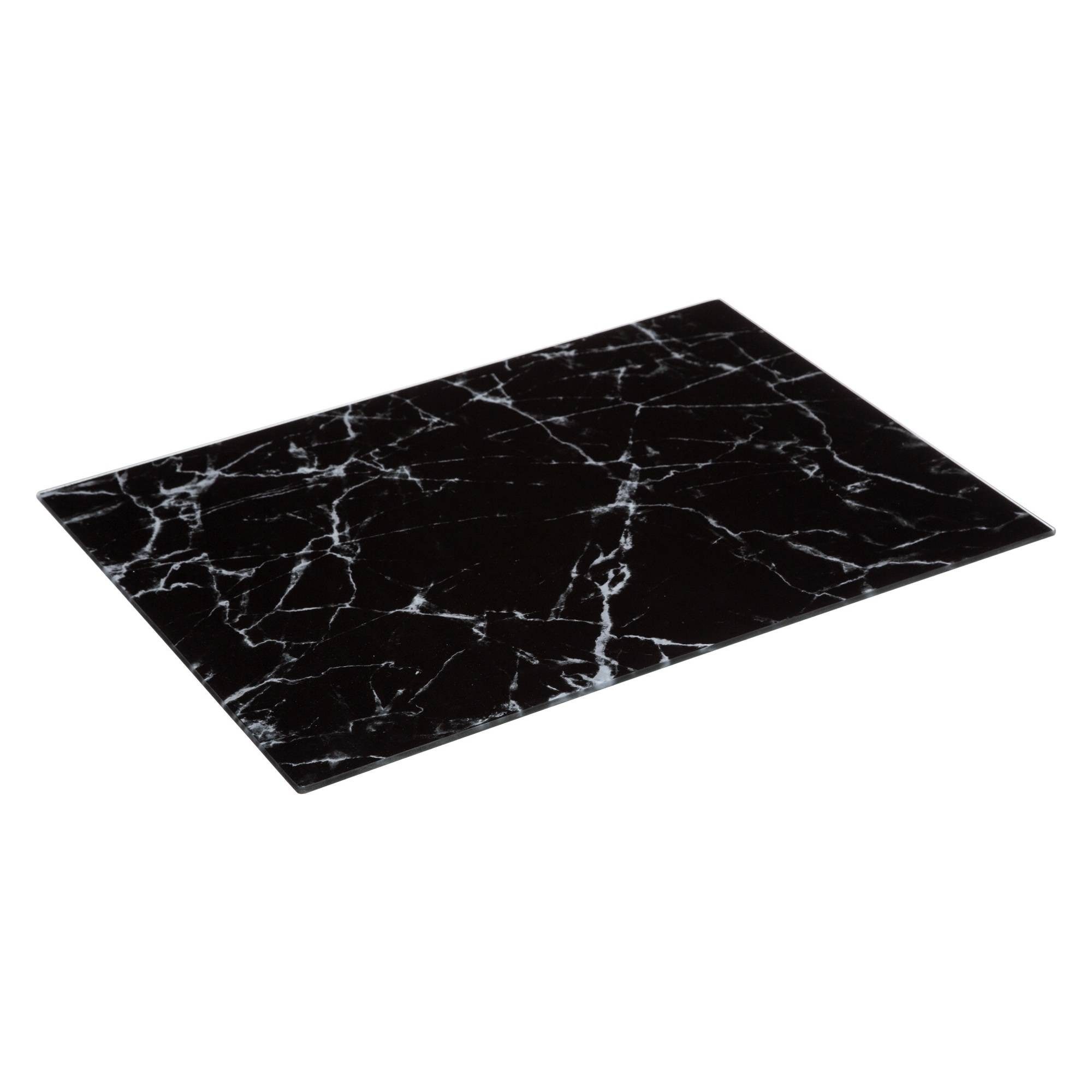 5five Simply Smart Schneidebrett Schneidebrett aus Glas mit Marmor-Muster, schwarz, 30 x 40 cm, Glas, (einzeln)