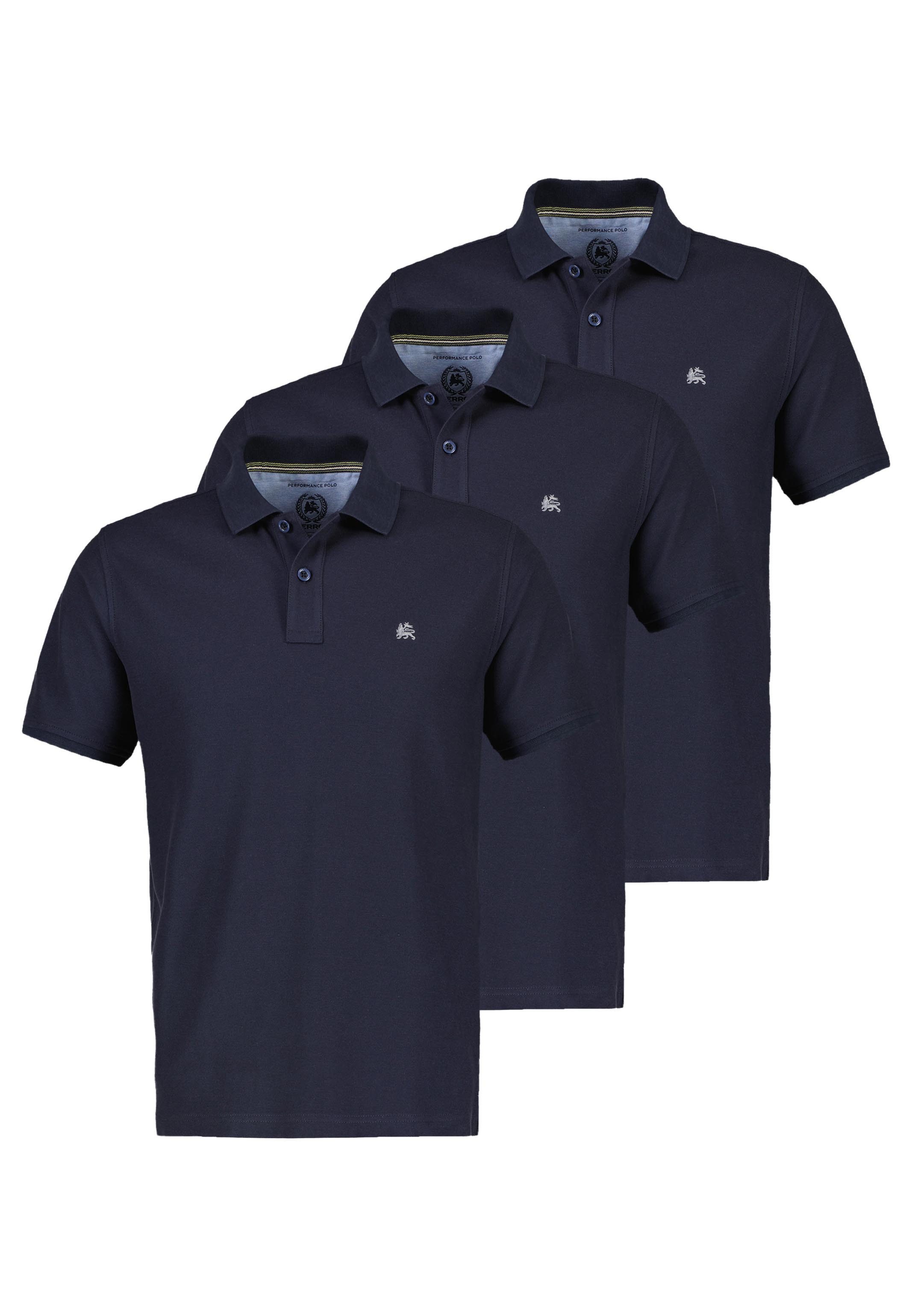 LERROS Poloshirt 3er Pack Basic (Spar-Set, 3-tlg) Poloshirt - Baumwolle - Atmungsaktiv - Leichte Piqueware