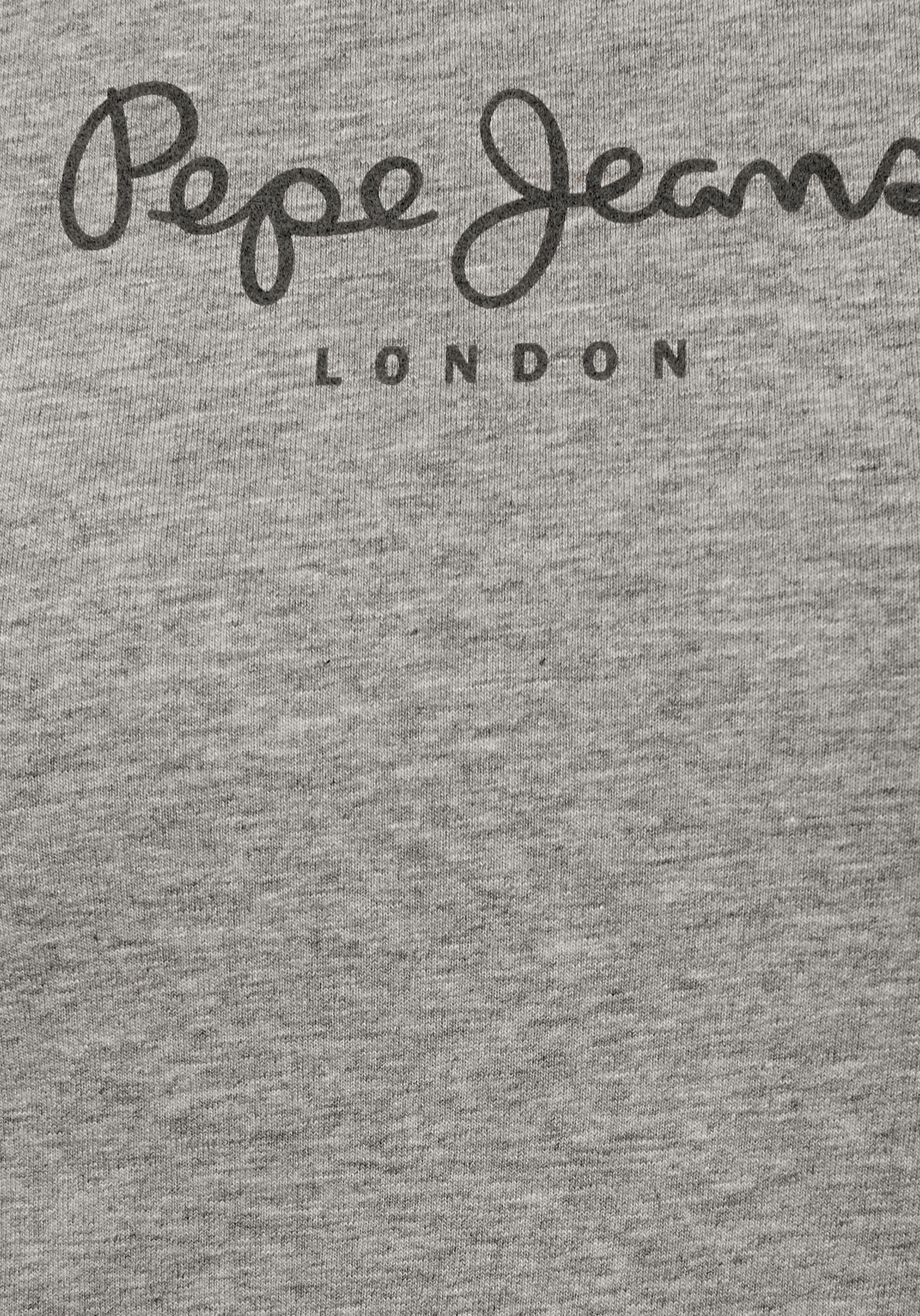 933 Pepe grey VIRGINIA NEW Jeans Logo-Print T-Shirt mit marl